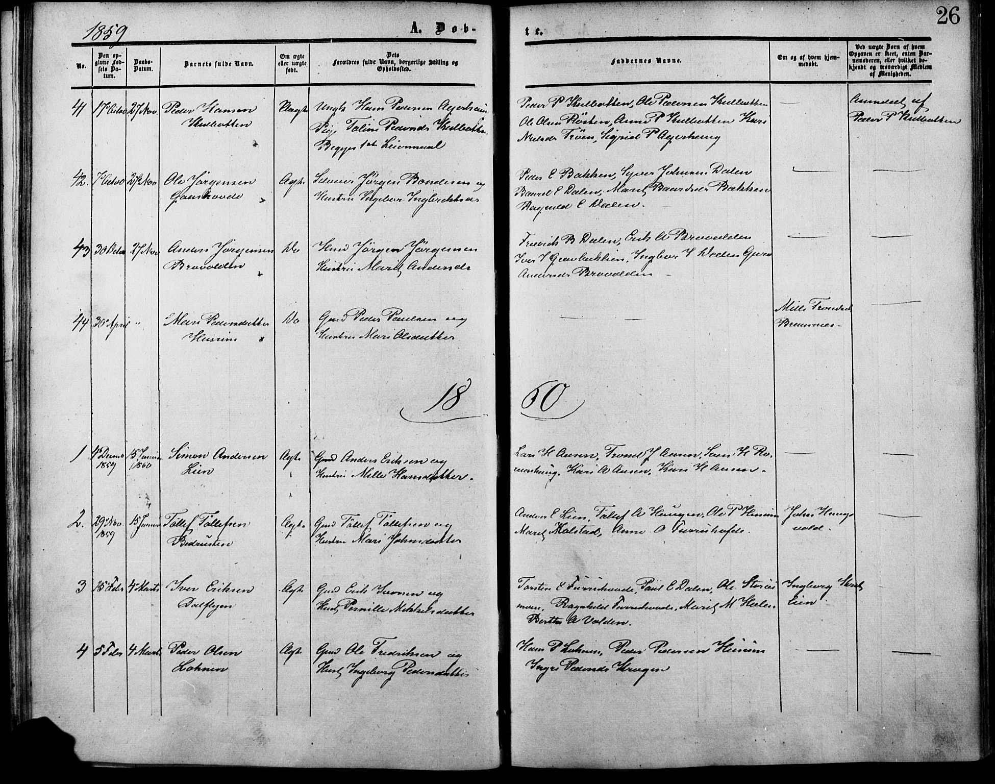 Lesja prestekontor, SAH/PREST-068/H/Ha/Haa/L0007: Parish register (official) no. 7, 1854-1862, p. 26