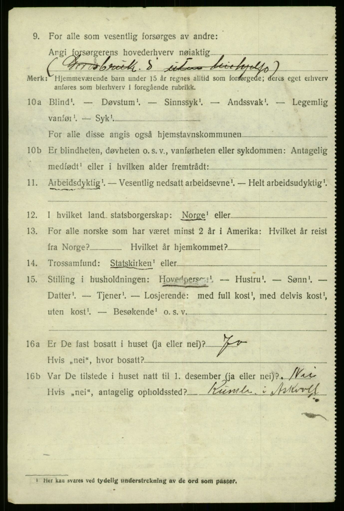 SAB, 1920 census for Askvoll, 1920, p. 4397