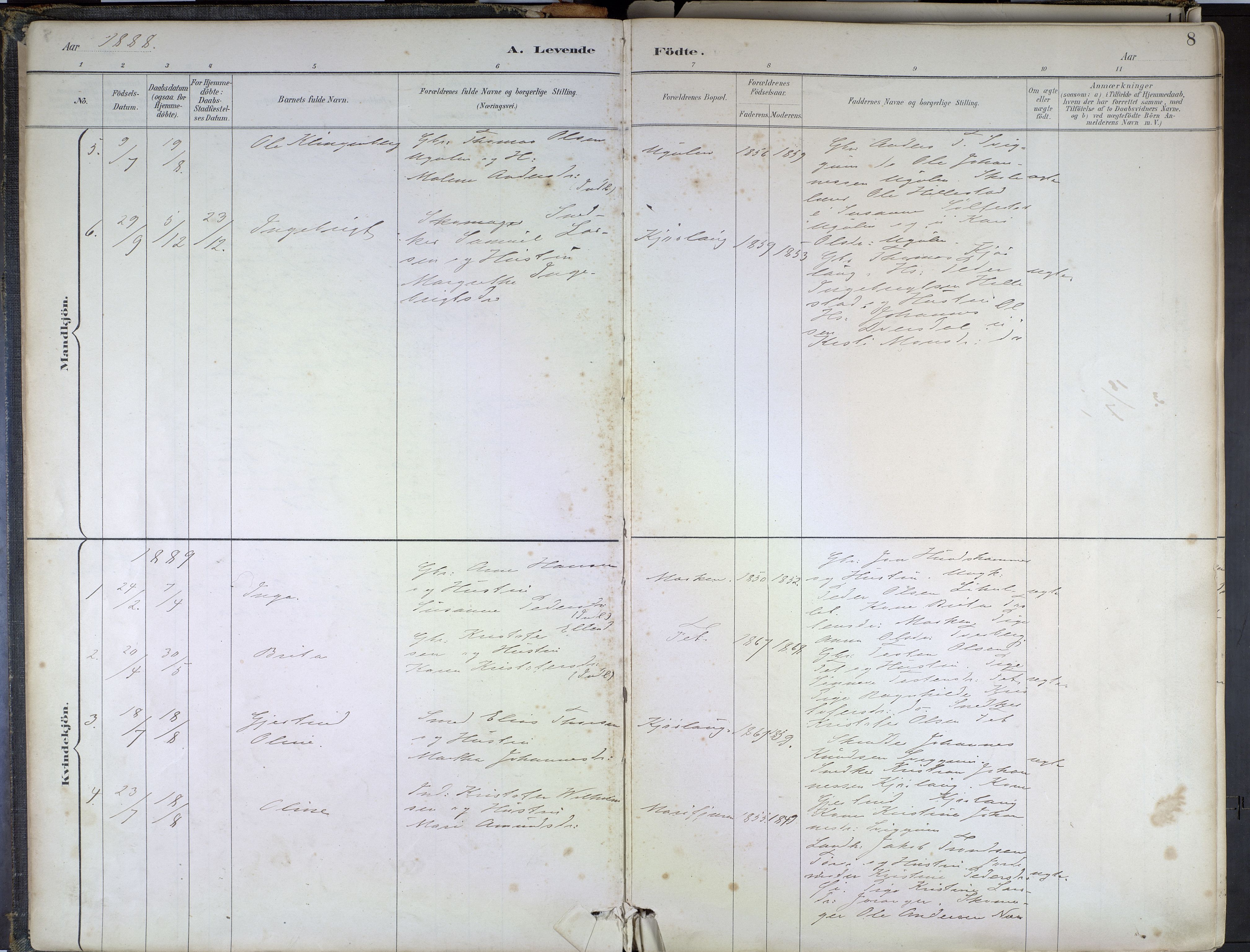 Hafslo sokneprestembete, SAB/A-80301/H/Haa/Haad/L0001: Parish register (official) no. D 1, 1886-1934, p. 8