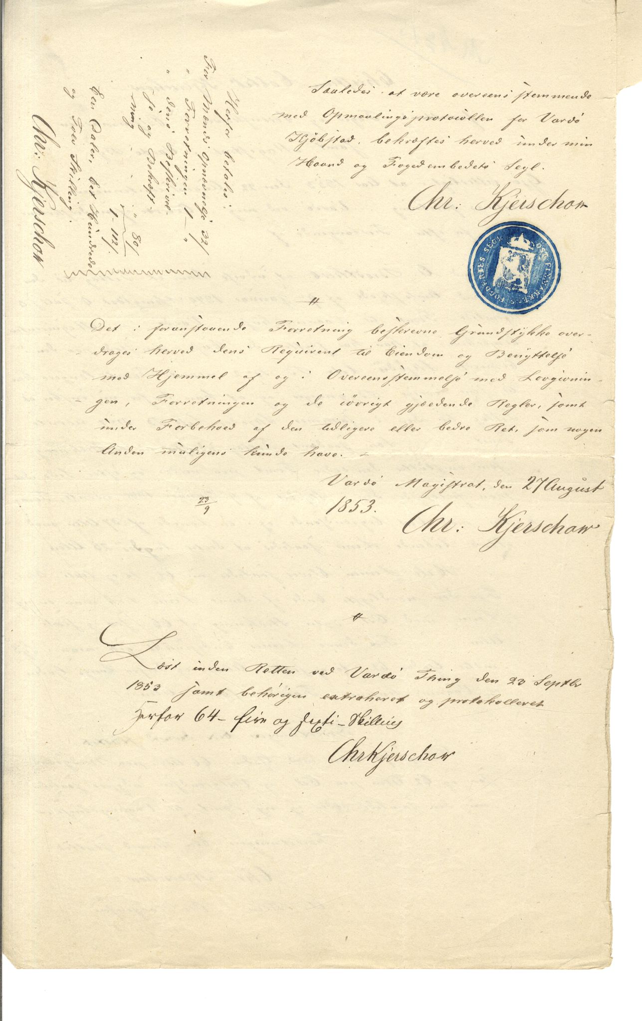 Brodtkorb handel A/S, VAMU/A-0001/Q/Qb/L0001: Skjøter og grunnbrev i Vardø by, 1822-1943, p. 175