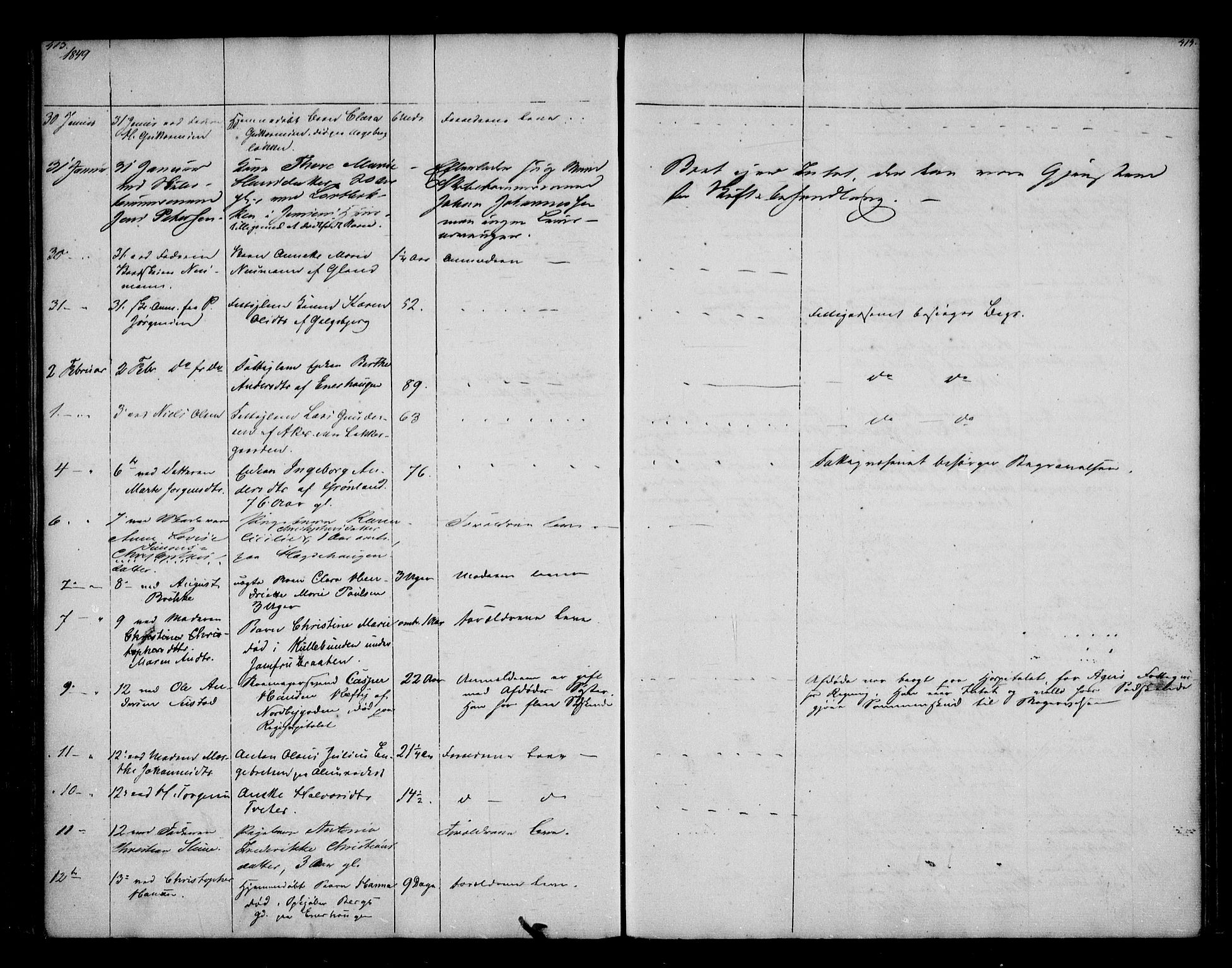 Aker sorenskriveri, AV/SAO-A-10895/H/Ha/Haa/L0002: Dødsanmeldelsesprotokoll, 1839-1850, p. 413-414