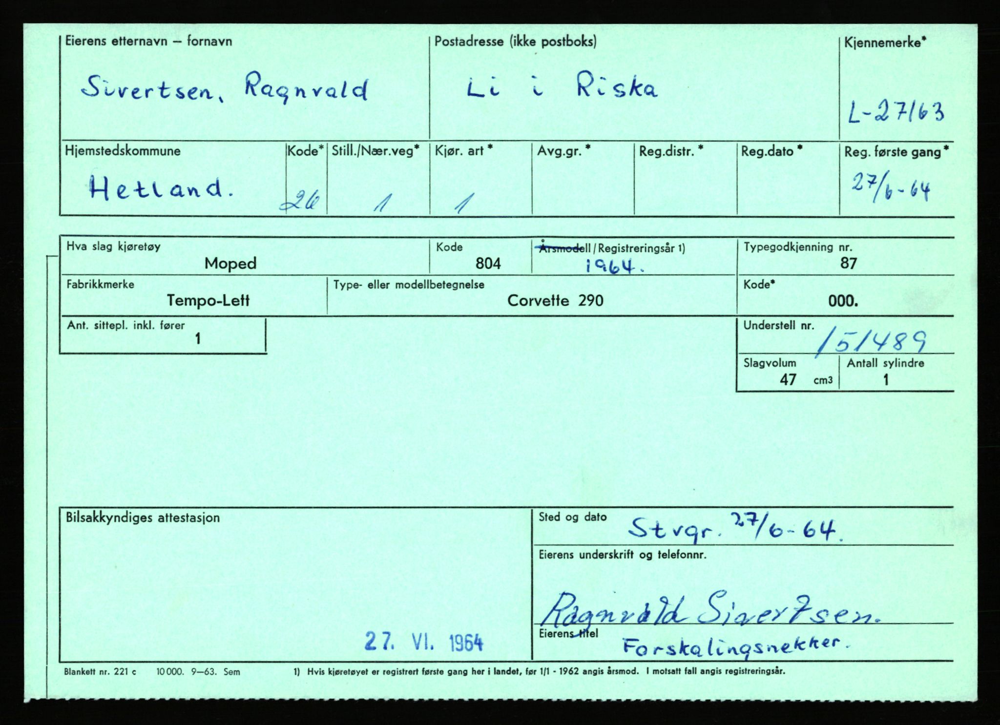 Stavanger trafikkstasjon, AV/SAST-A-101942/0/F/L0045: L-27000 - L-27799, 1930-1971, p. 389