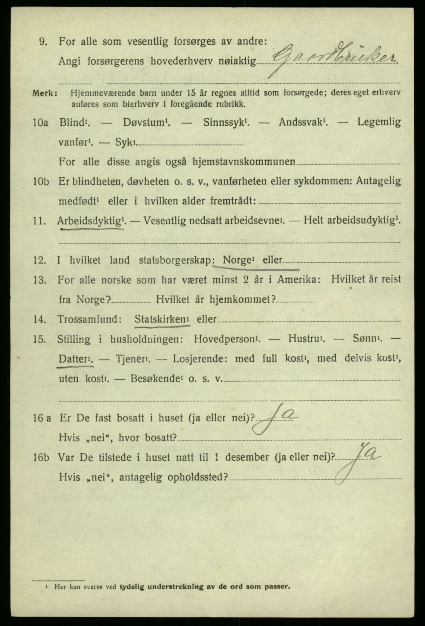 SAB, 1920 census for Kvam, 1920, p. 4738