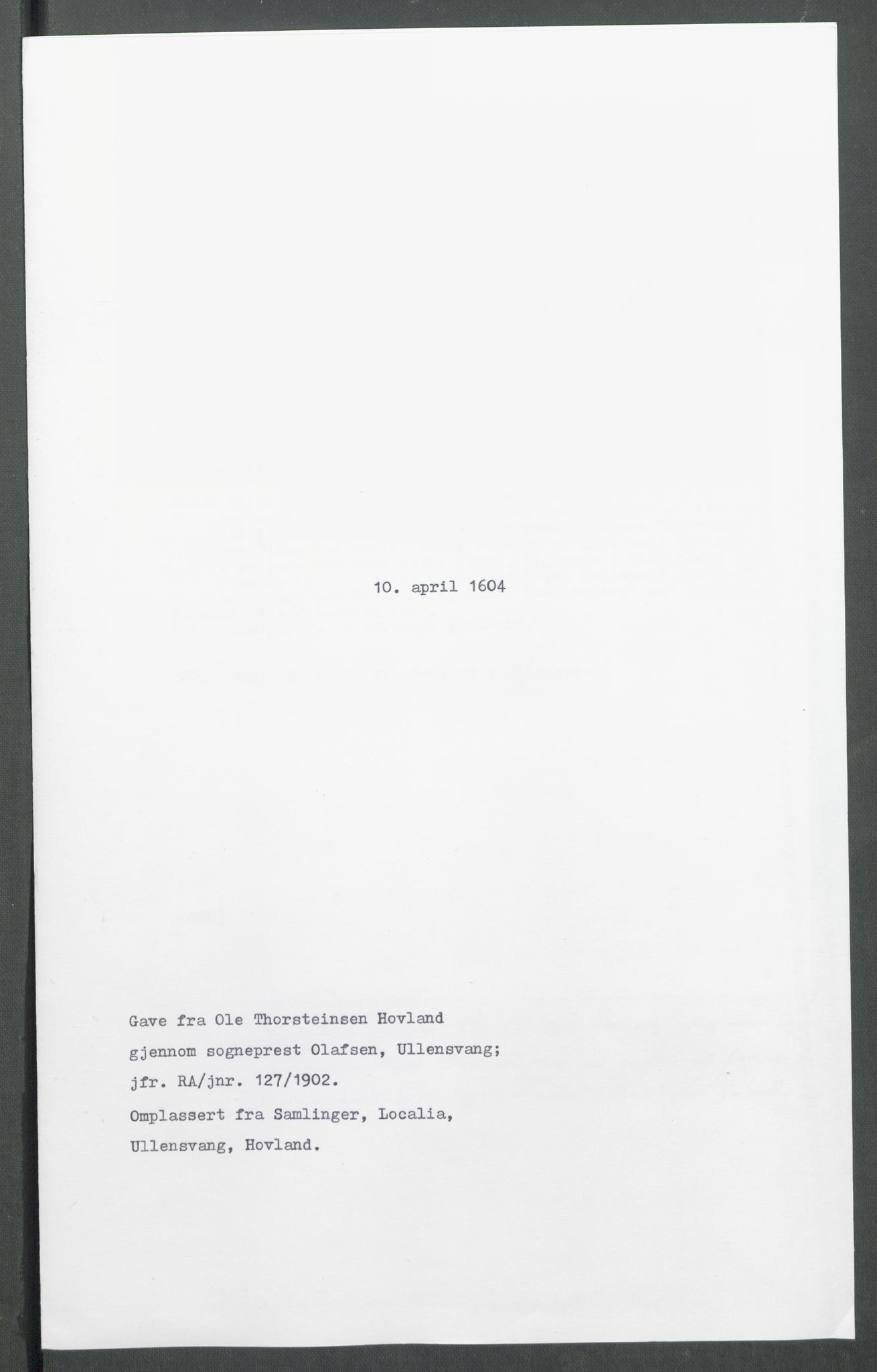 Riksarkivets diplomsamling, AV/RA-EA-5965/F02/L0113: Dokumenter, 1604, p. 31