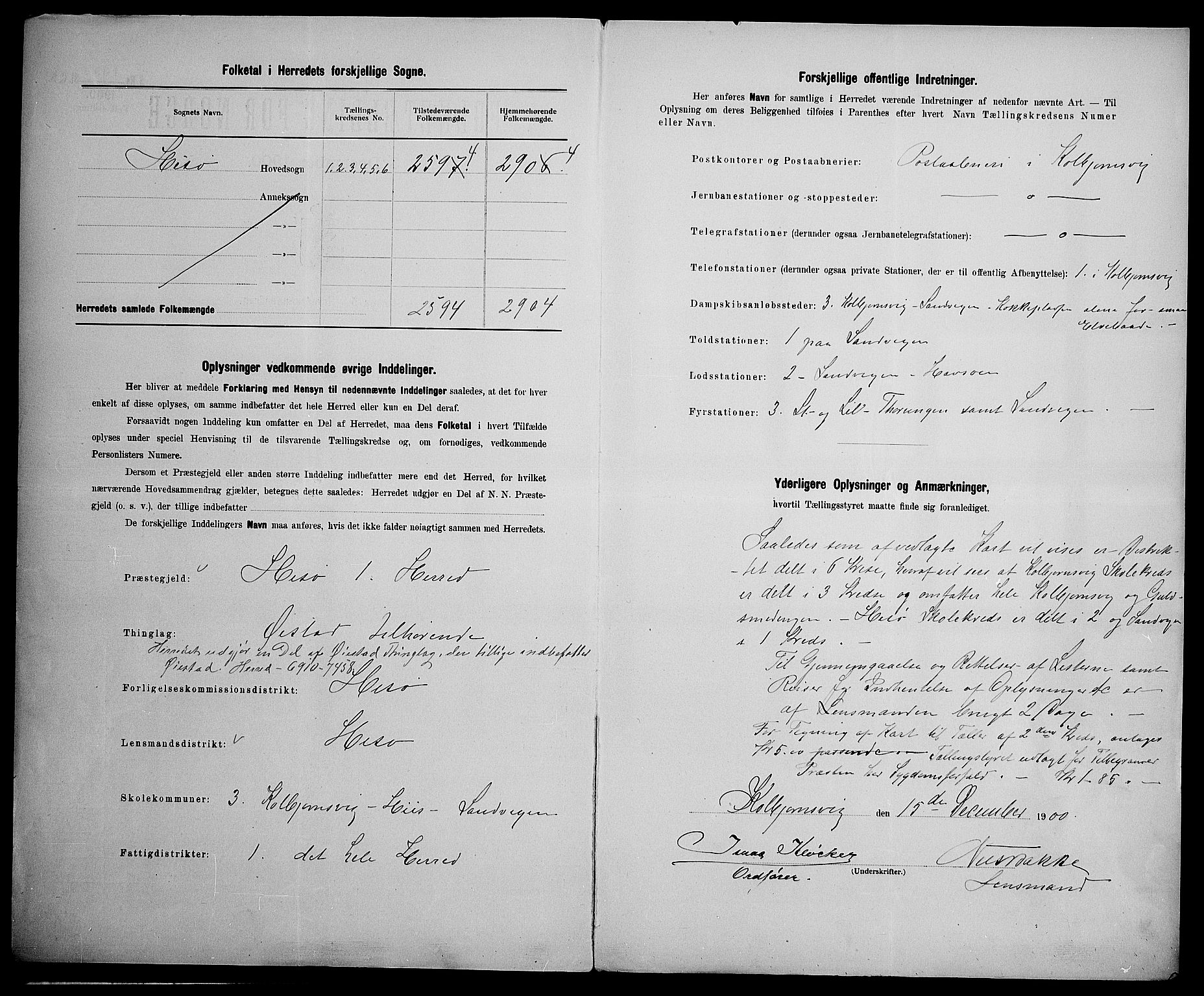 SAK, 1900 census for Hisøy, 1900, p. 5