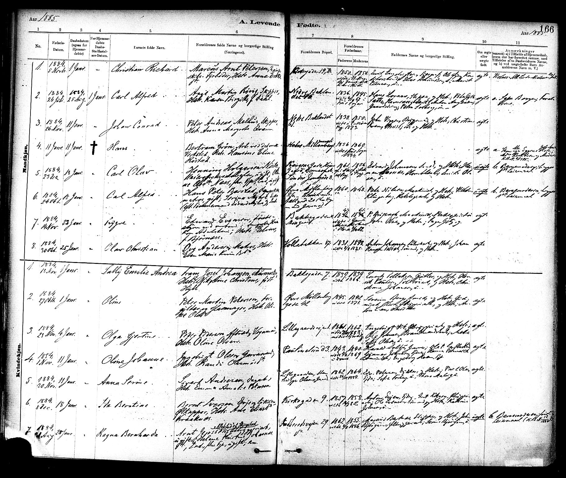 Ministerialprotokoller, klokkerbøker og fødselsregistre - Sør-Trøndelag, SAT/A-1456/604/L0188: Parish register (official) no. 604A09, 1878-1892, p. 166