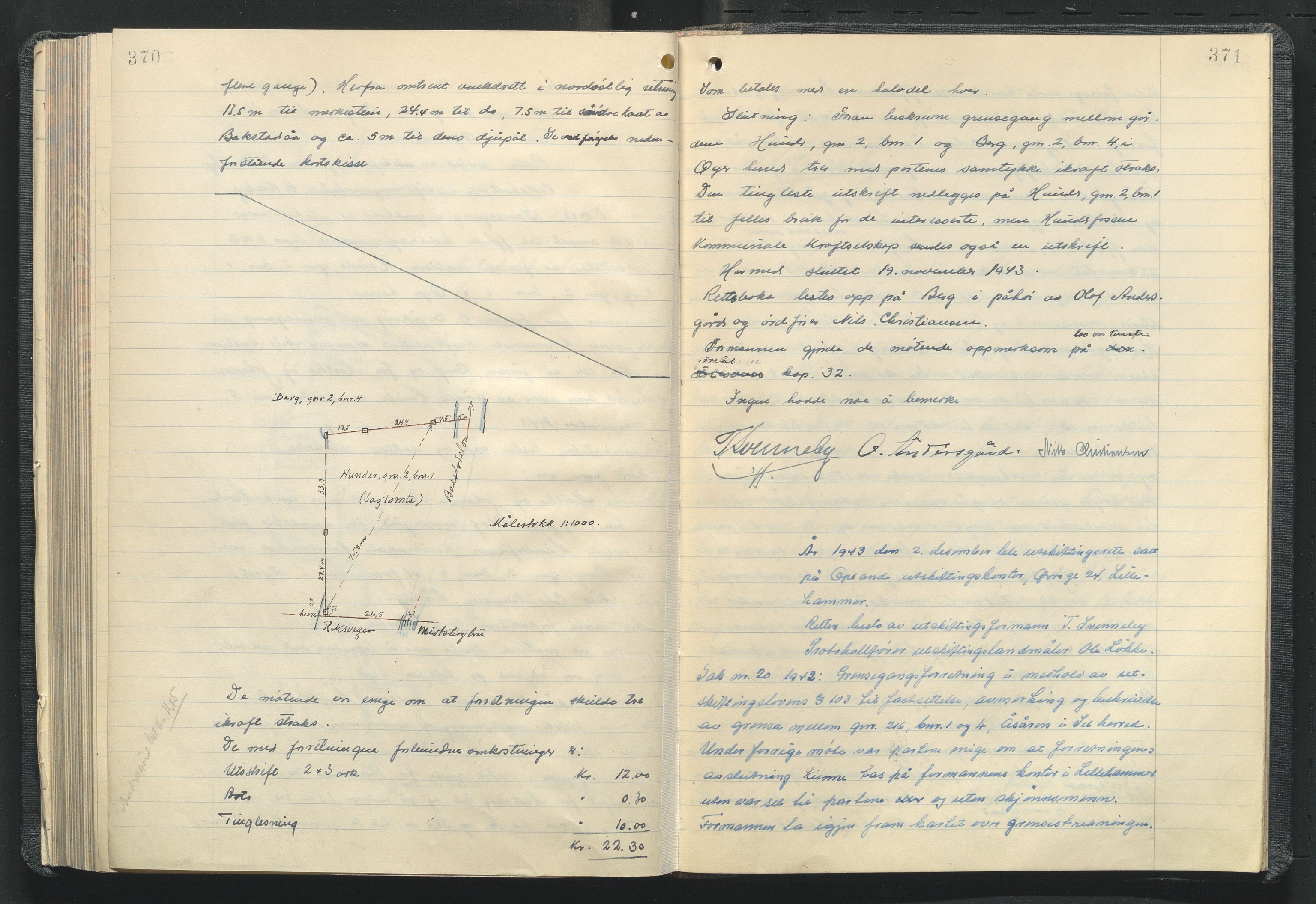 Utskiftningsformannen i Oppland fylke, AV/SAH-JORDSKIFTEO-001/G/Ga/L0012/0001: Rettsbøker / Rettsbok - protokoll nr. 23, 1937-1944, p. 370-371