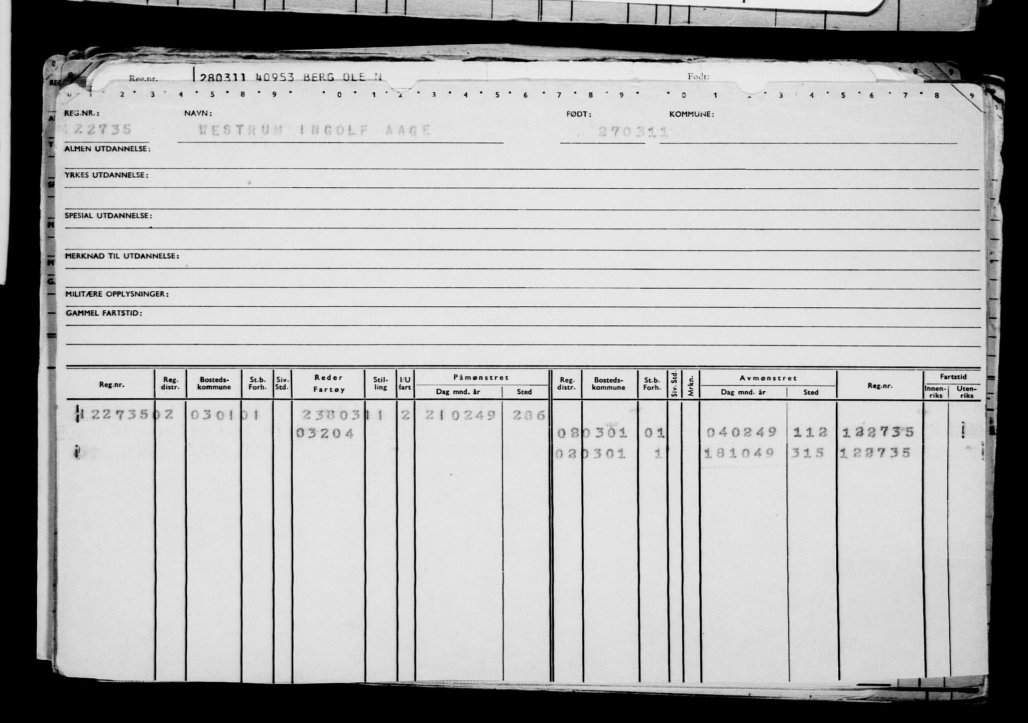 Direktoratet for sjømenn, AV/RA-S-3545/G/Gb/L0094: Hovedkort, 1911, p. 849