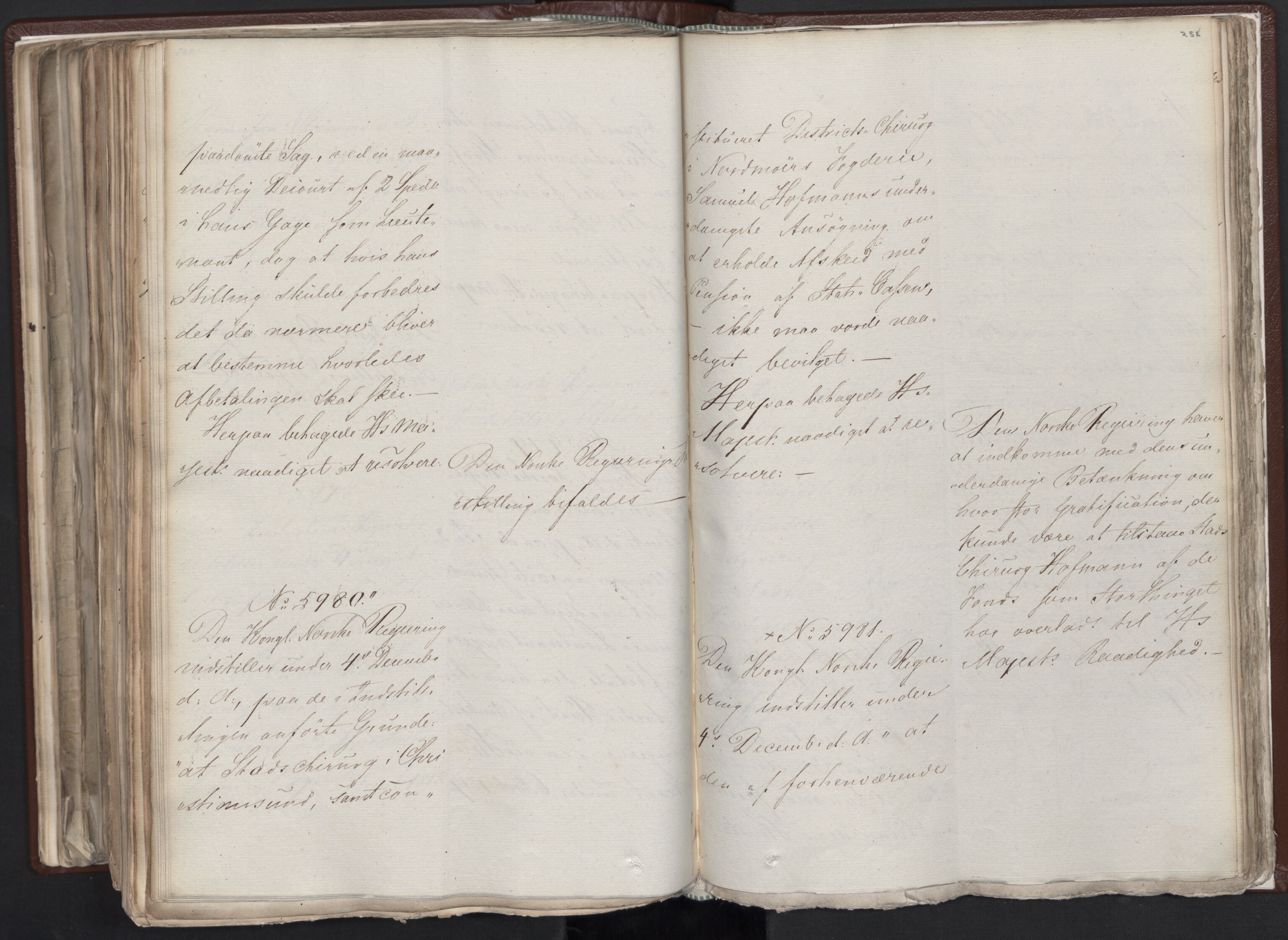 Statsrådssekretariatet, AV/RA-S-1001/A/Ab/L0012: Kgl. res. nr. 5679-6008 II, 1821, p. 257b-258a