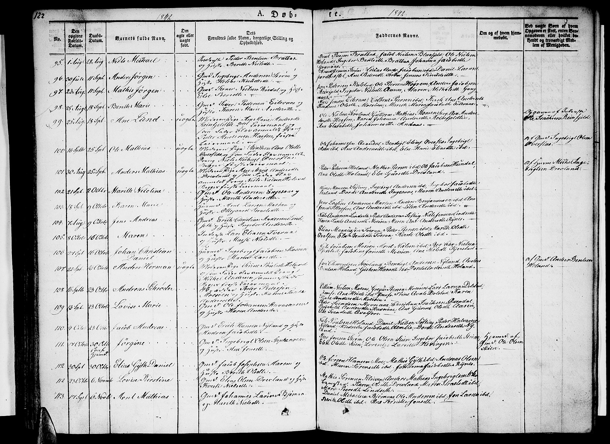 Ministerialprotokoller, klokkerbøker og fødselsregistre - Nordland, AV/SAT-A-1459/820/L0289: Parish register (official) no. 820A10, 1826-1845, p. 122