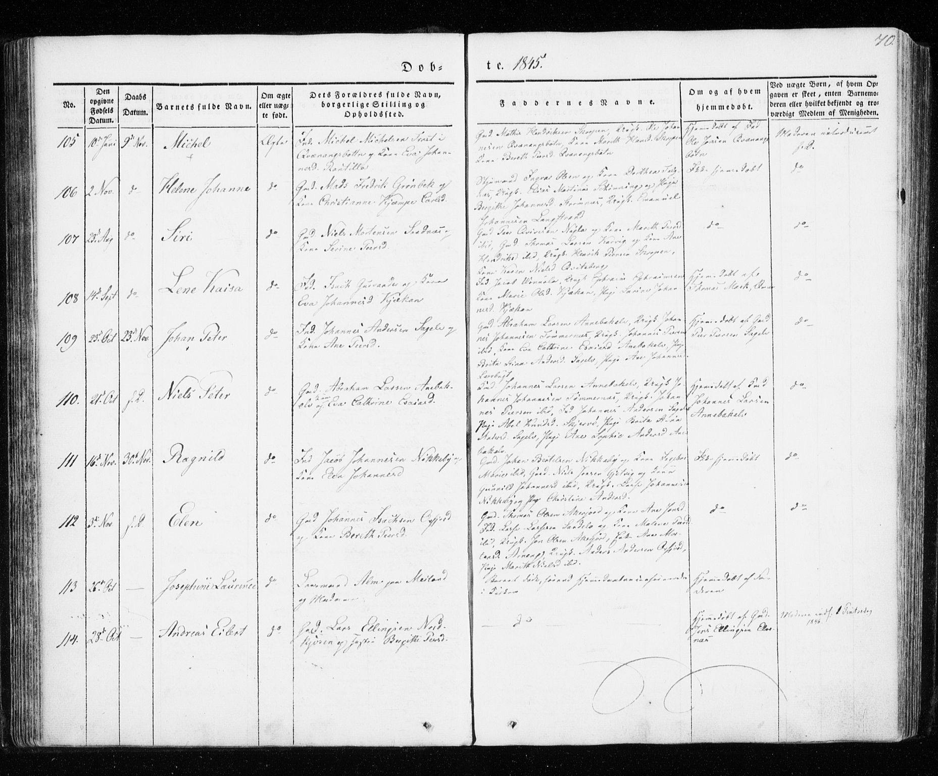 Skjervøy sokneprestkontor, AV/SATØ-S-1300/H/Ha/Haa/L0005kirke: Parish register (official) no. 5, 1838-1847, p. 70