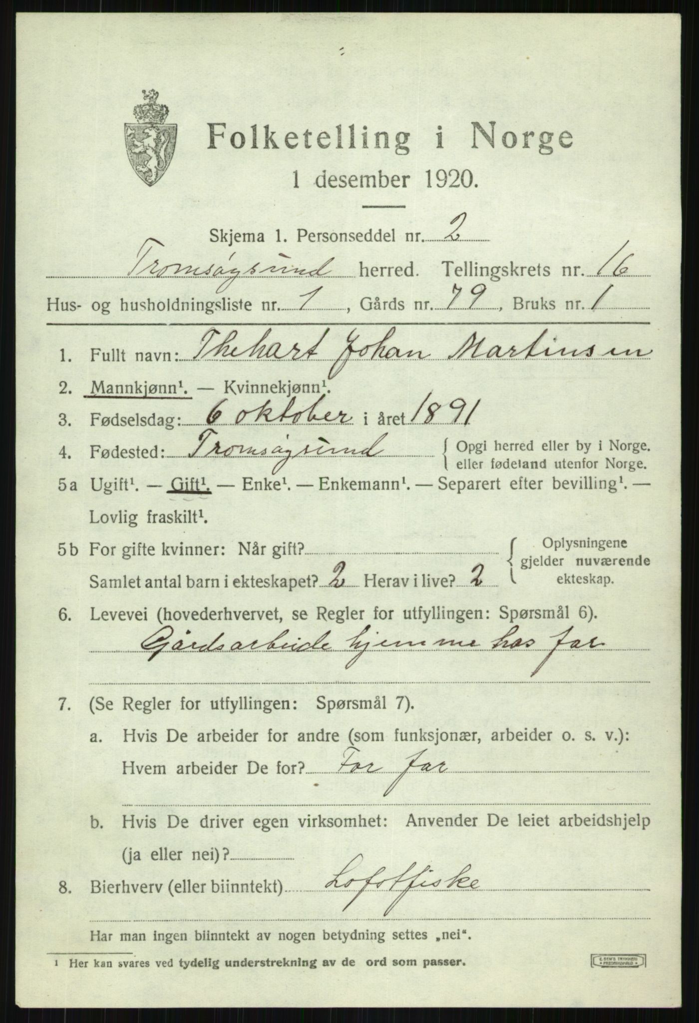 SATØ, 1920 census for Tromsøysund, 1920, p. 9382