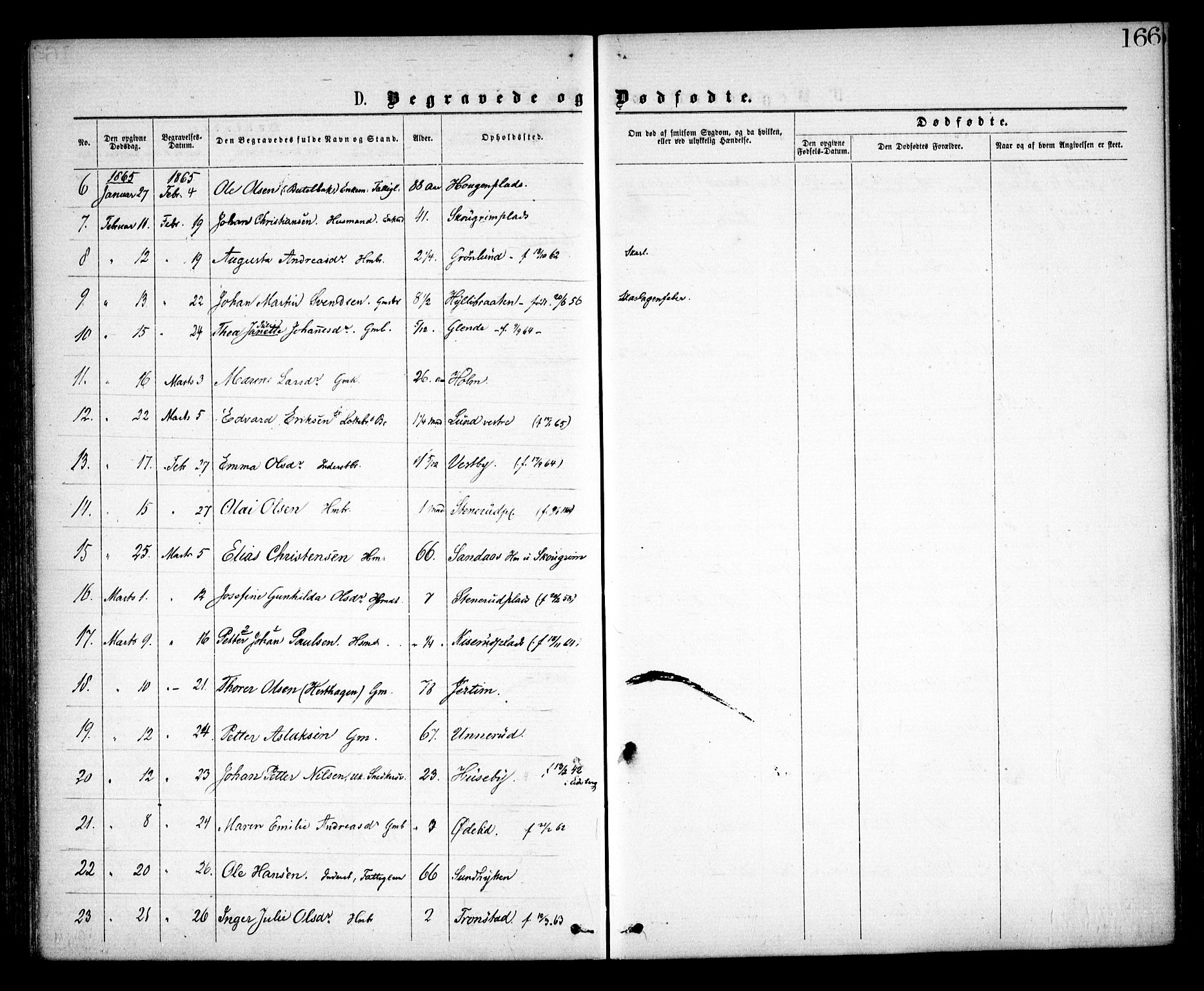 Spydeberg prestekontor Kirkebøker, AV/SAO-A-10924/F/Fa/L0006: Parish register (official) no. I 6, 1863-1874, p. 166