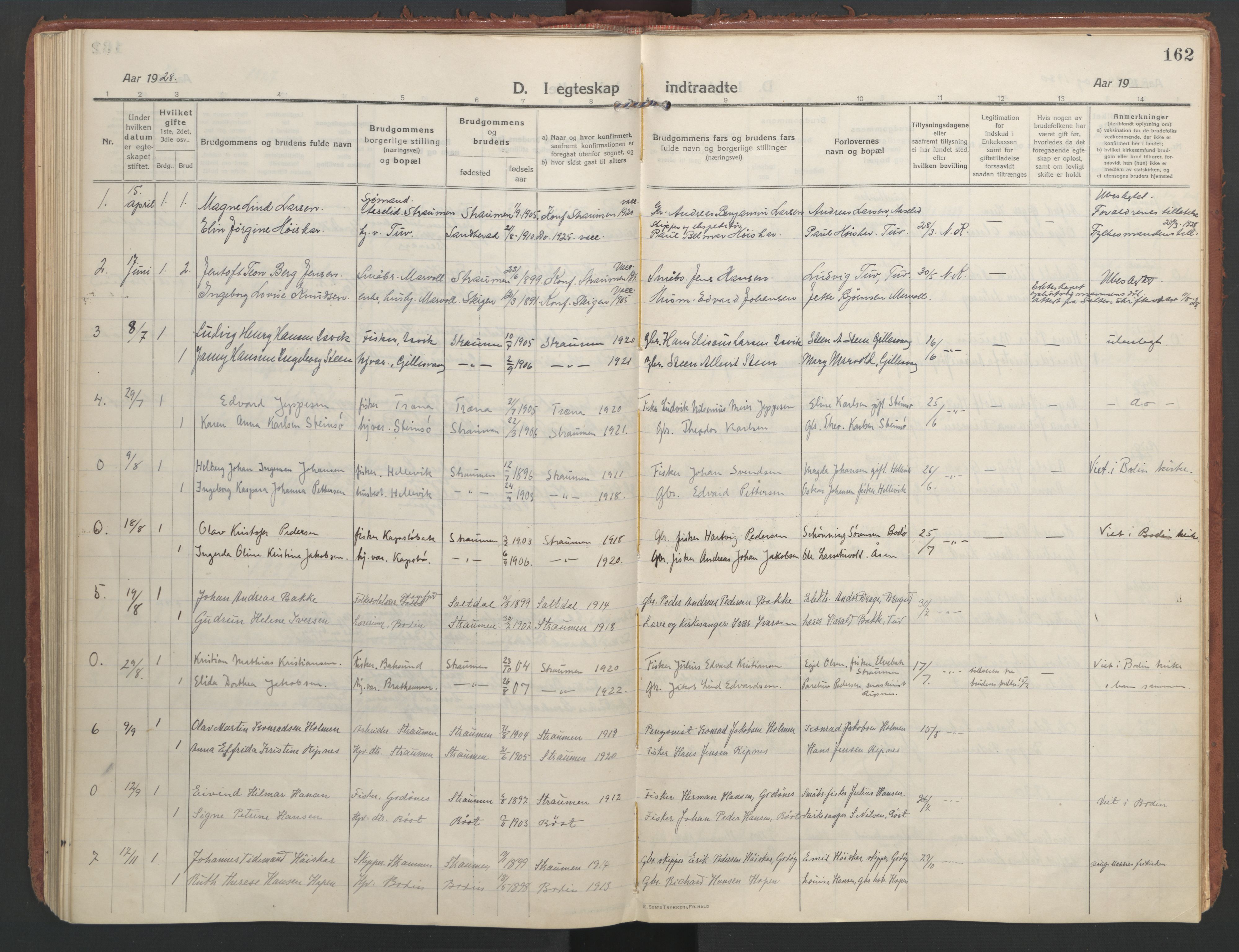 Ministerialprotokoller, klokkerbøker og fødselsregistre - Nordland, SAT/A-1459/804/L0086: Parish register (official) no. 804A07, 1916-1935, p. 162