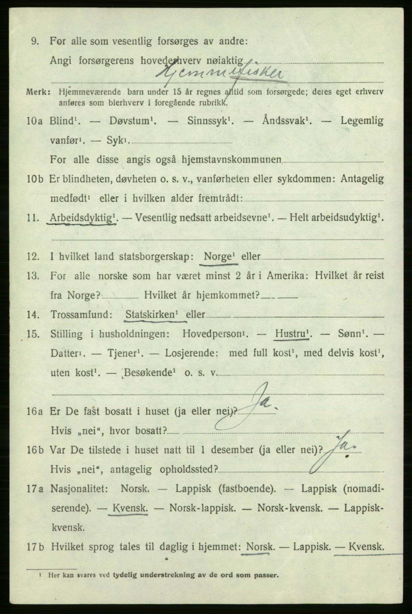 SATØ, 1920 census for Nord-Varanger, 1920, p. 2155