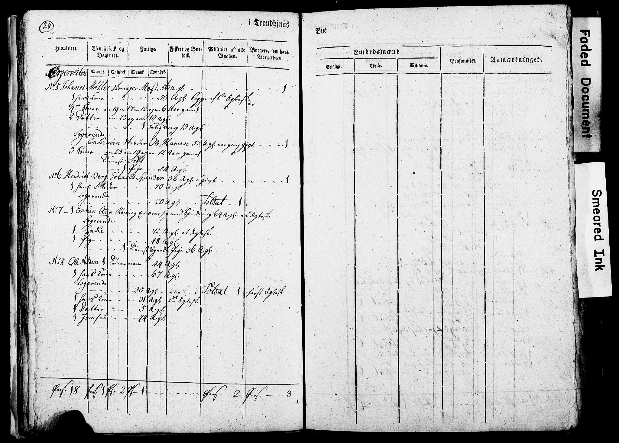 RA, Census 1815 for Trondheim, 1815, p. 229