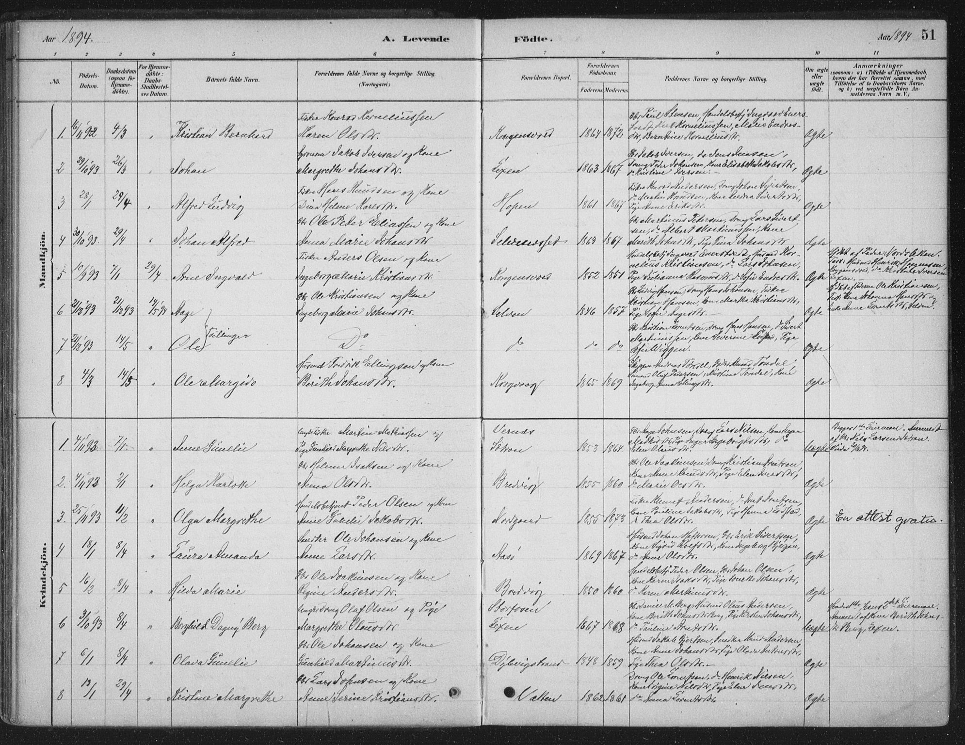 Ministerialprotokoller, klokkerbøker og fødselsregistre - Sør-Trøndelag, SAT/A-1456/662/L0755: Parish register (official) no. 662A01, 1879-1905, p. 51