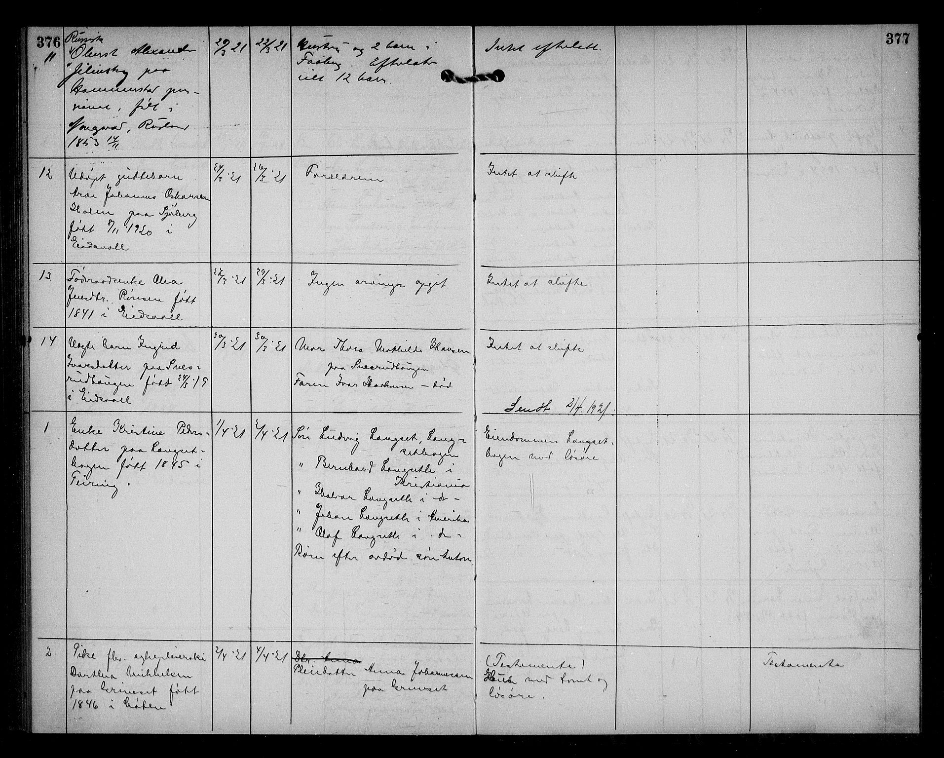 Eidsvoll lensmannskontor, SAO/A-10266a/H/Ha/Haa/L0004: Dødsfallprotokoll, 1912-1921, p. 376-377