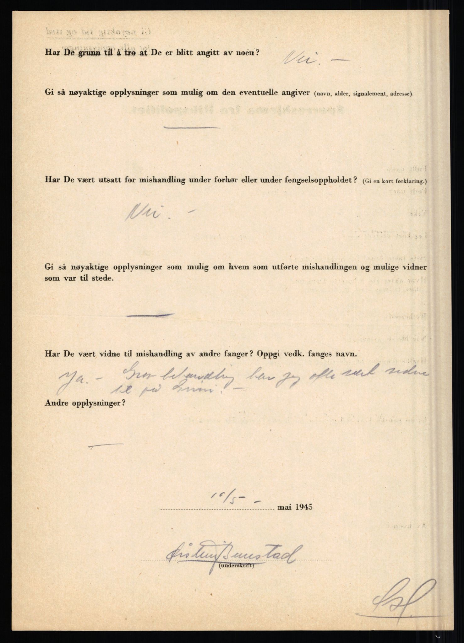 Rikspolitisjefen, AV/RA-S-1560/L/L0001: Abelseth, Rudolf - Berentsen, Odd, 1940-1945, p. 1322