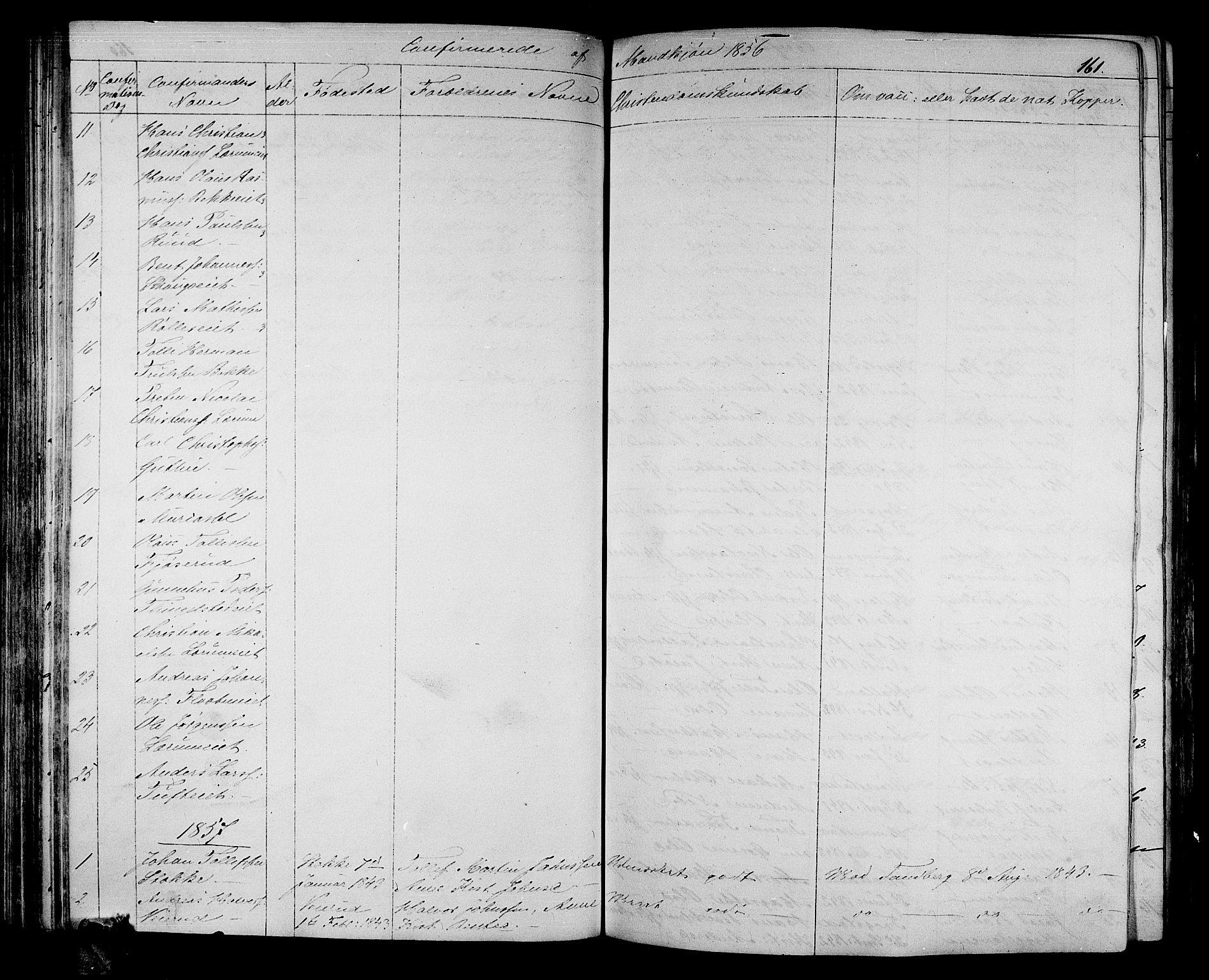 Sande Kirkebøker, AV/SAKO-A-53/G/Ga/L0002: Parish register (copy) no. 2, 1847-1863, p. 161