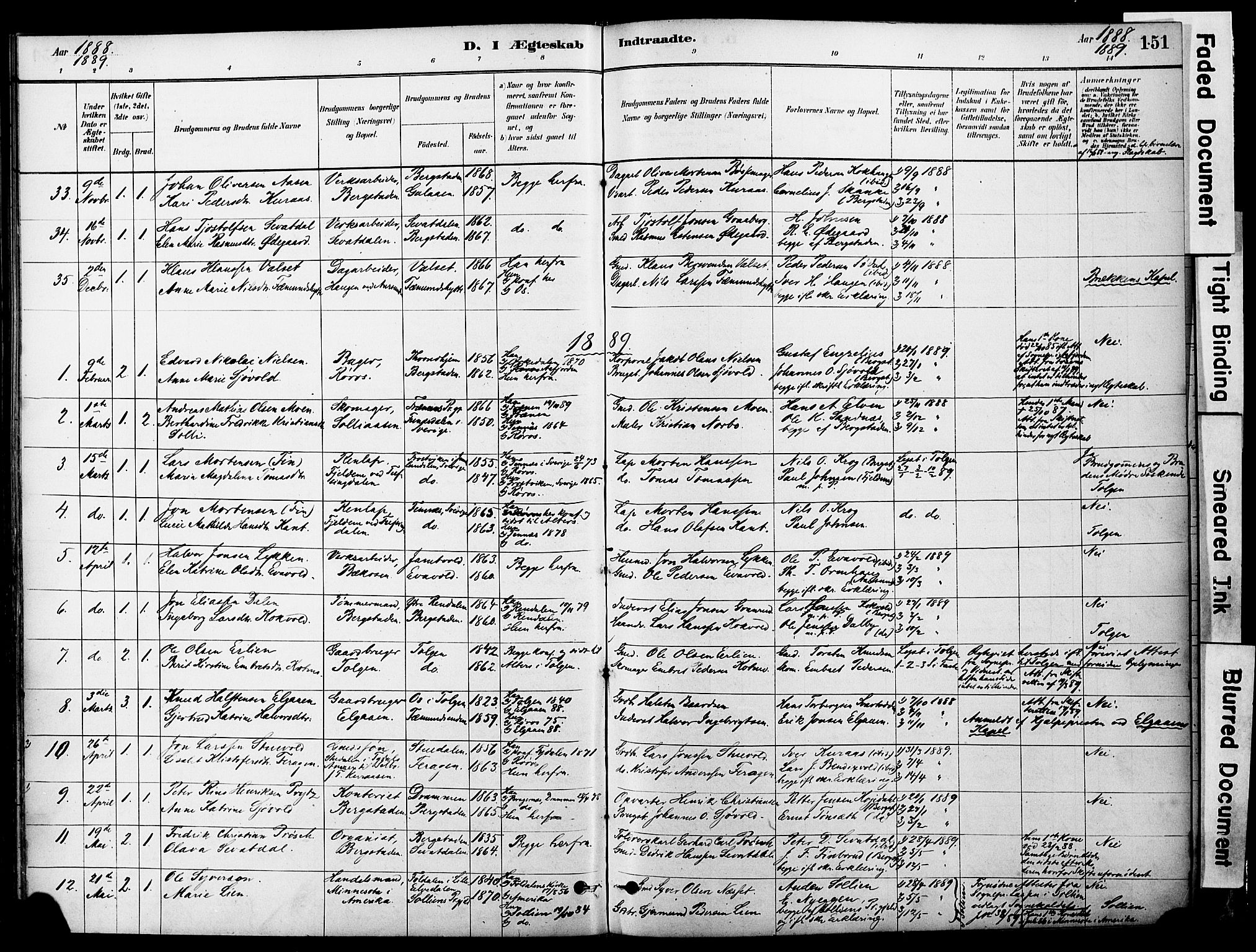 Ministerialprotokoller, klokkerbøker og fødselsregistre - Sør-Trøndelag, SAT/A-1456/681/L0933: Parish register (official) no. 681A11, 1879-1890, p. 151