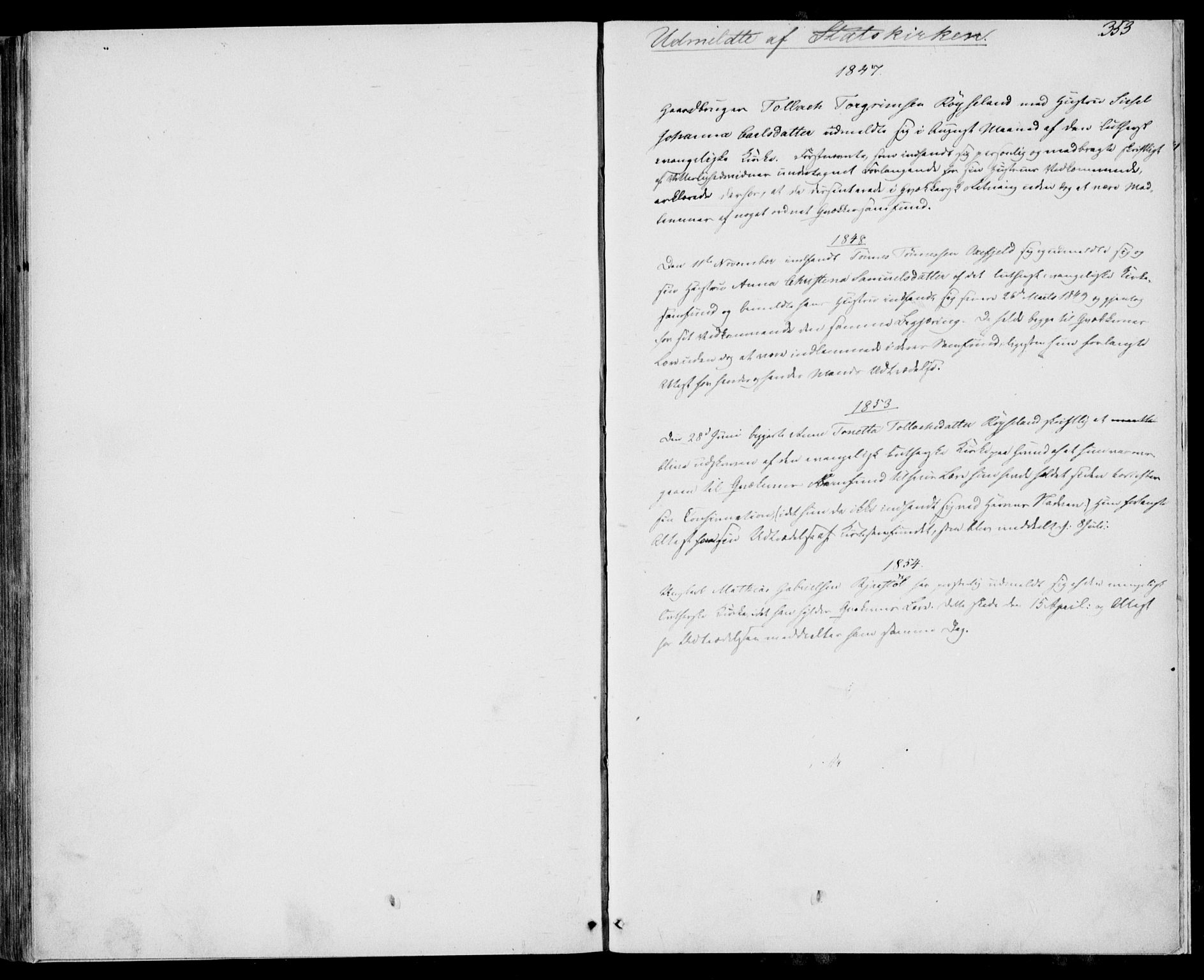 Kvinesdal sokneprestkontor, SAK/1111-0026/F/Fa/Fab/L0005: Parish register (official) no. A 5, 1844-1857, p. 353
