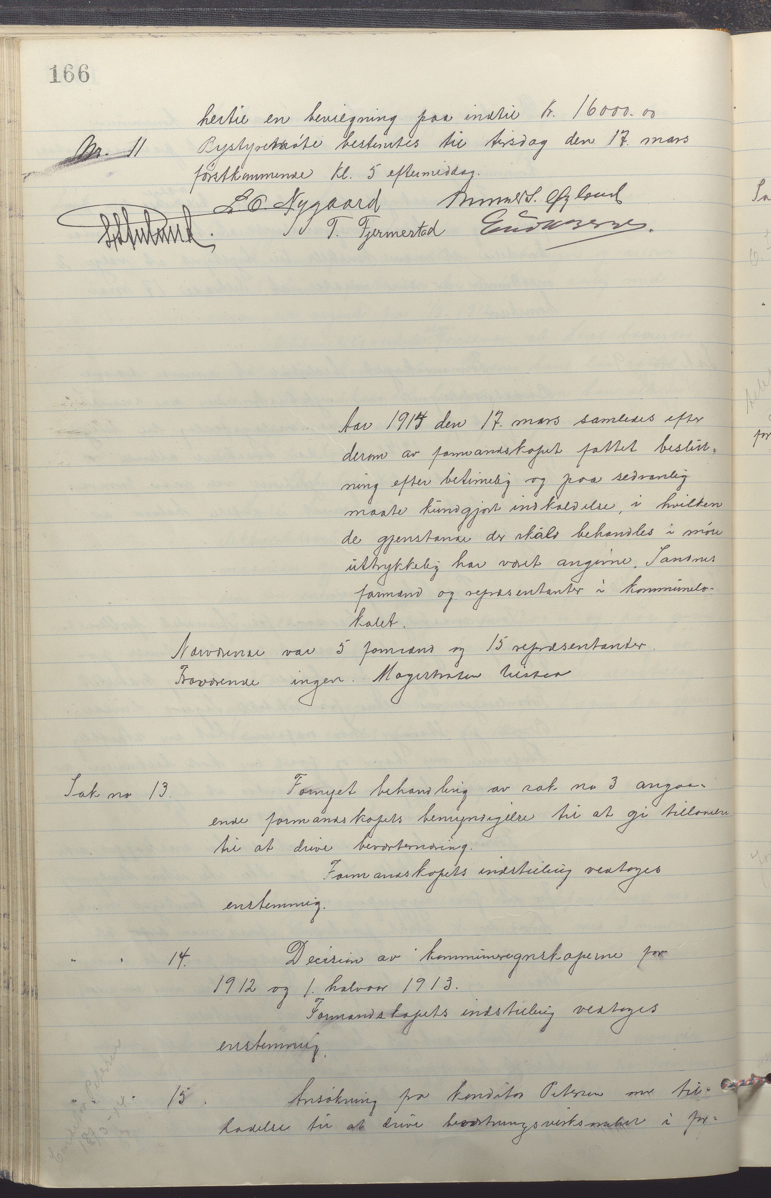 Sandnes kommune - Formannskapet og Bystyret, IKAR/K-100188/Aa/L0008: Møtebok, 1913-1917, p. 166