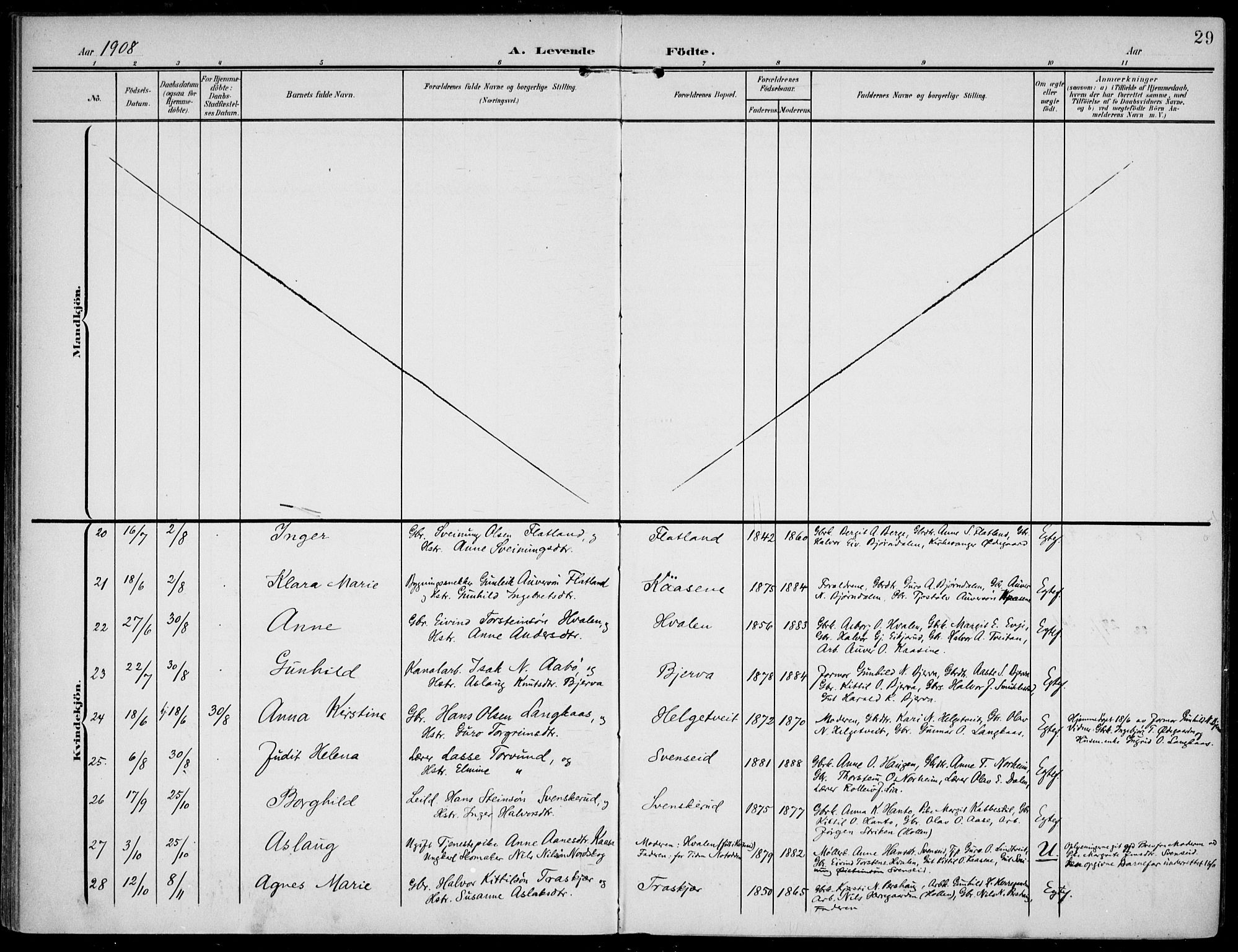Lunde kirkebøker, AV/SAKO-A-282/F/Fa/L0004: Parish register (official) no. I 4, 1902-1913, p. 29