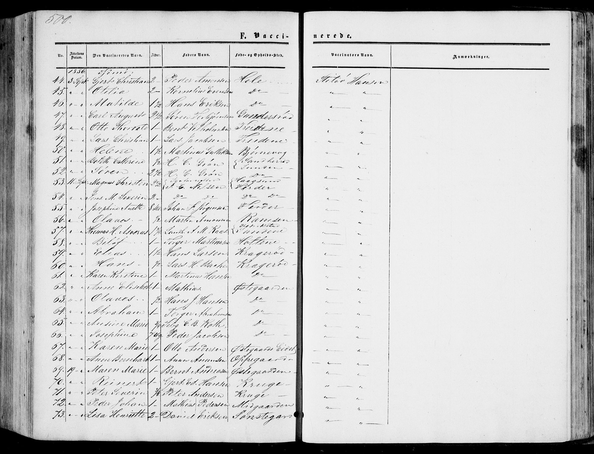 Nøtterøy kirkebøker, AV/SAKO-A-354/F/Fa/L0006: Parish register (official) no. I 6, 1852-1864, p. 500