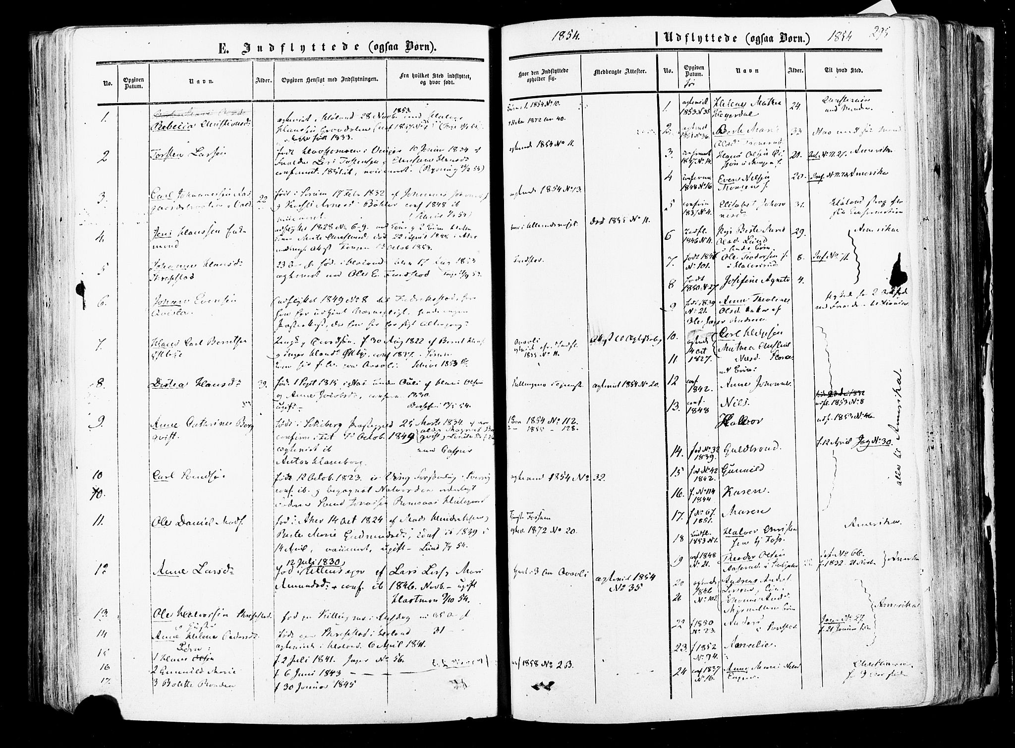 Aurskog prestekontor Kirkebøker, SAO/A-10304a/F/Fa/L0007: Parish register (official) no. I 7, 1854-1877, p. 295