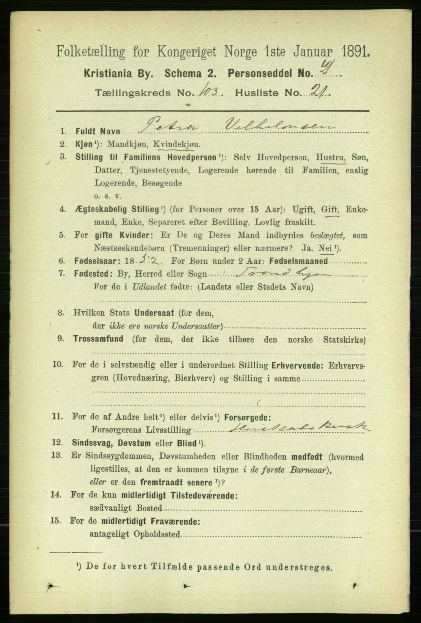 RA, 1891 census for 0301 Kristiania, 1891, p. 51707