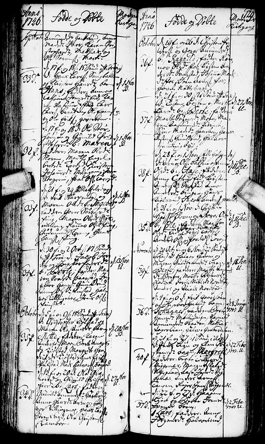 Aurskog prestekontor Kirkebøker, SAO/A-10304a/F/Fa/L0002: Parish register (official) no. I 2, 1735-1766, p. 129