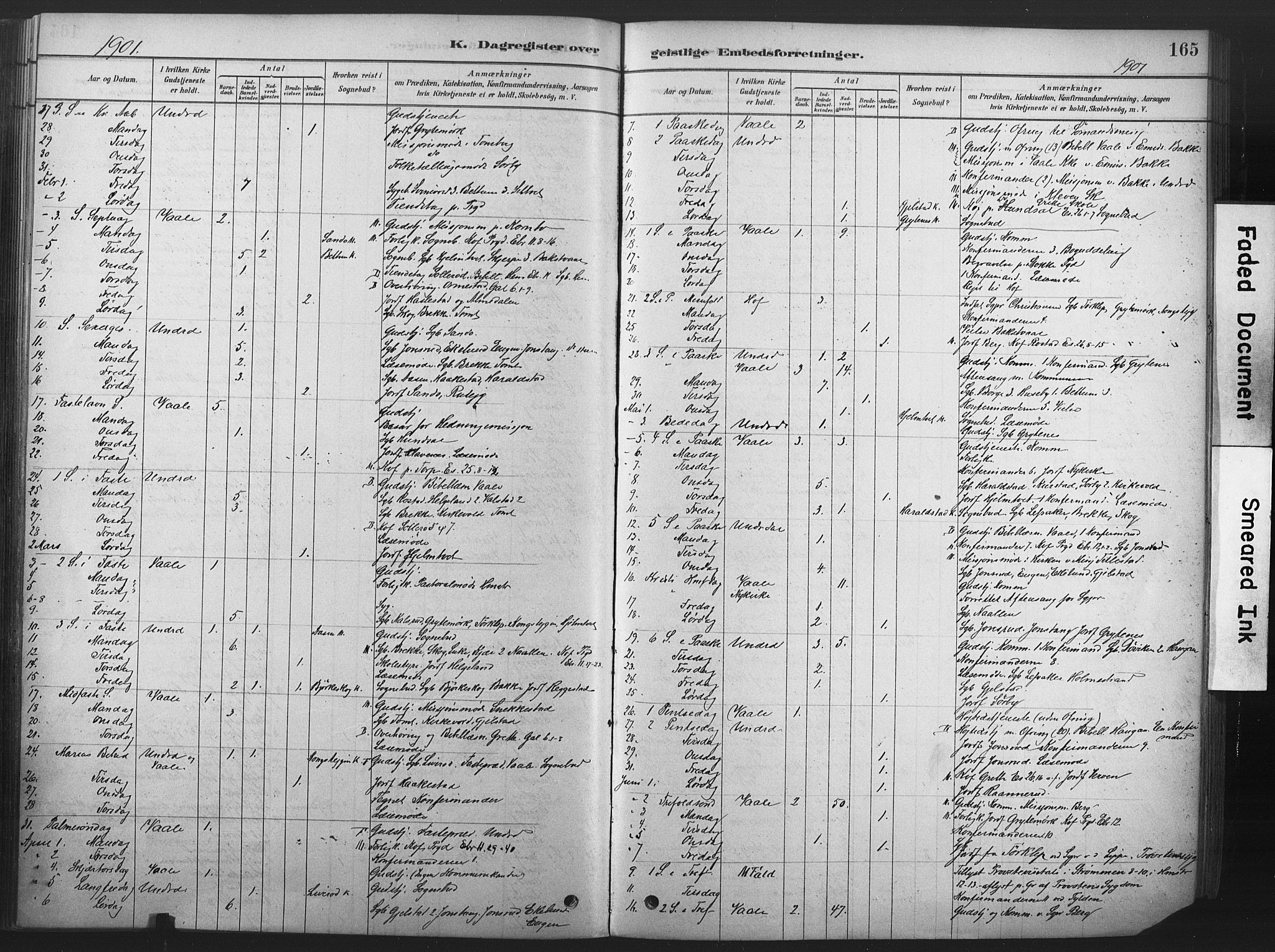 Våle kirkebøker, SAKO/A-334/F/Fb/L0002: Parish register (official) no. II 2, 1878-1907, p. 165