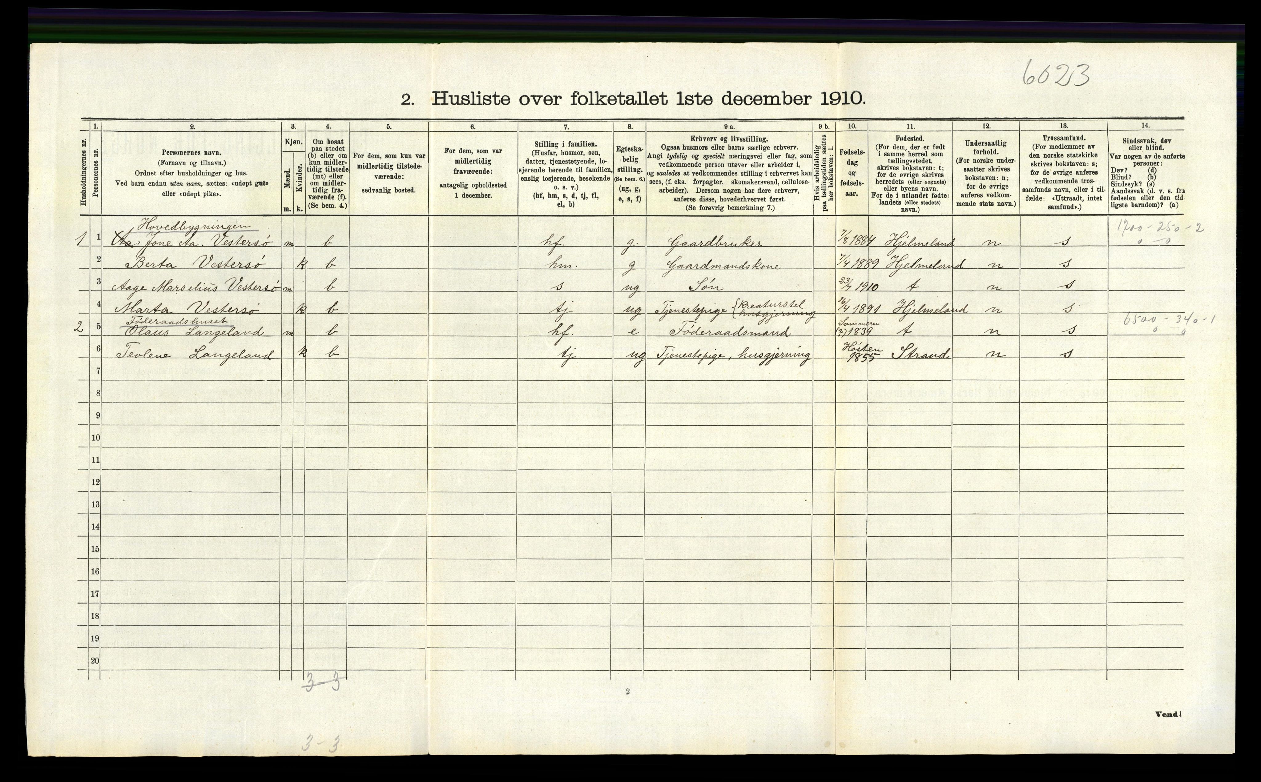 RA, 1910 census for Finnøy, 1910, p. 459