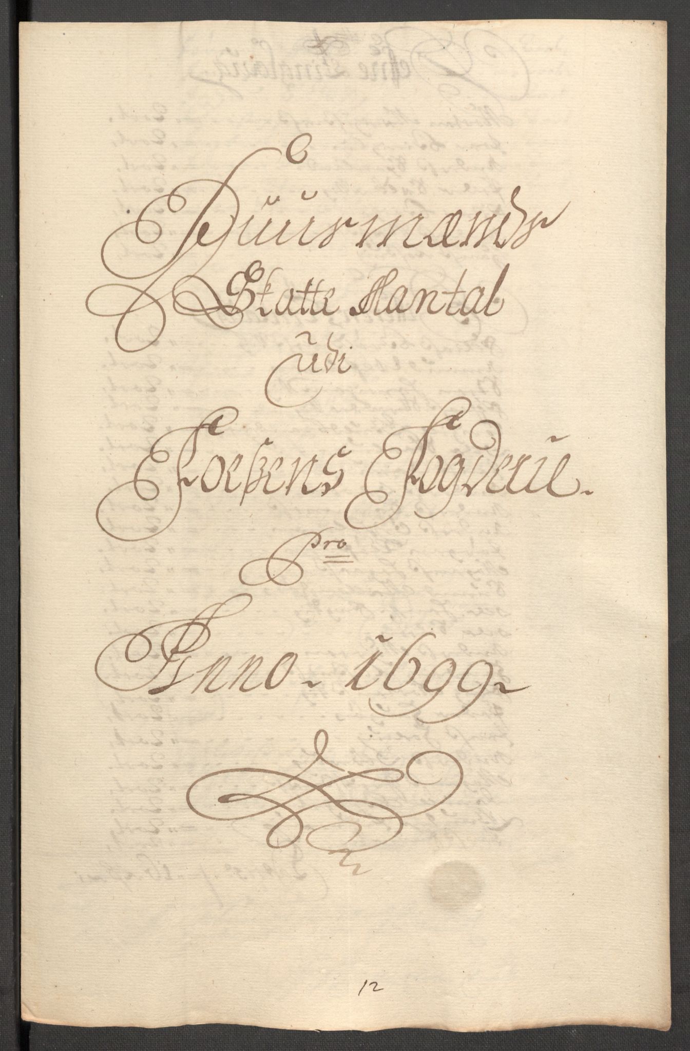 Rentekammeret inntil 1814, Reviderte regnskaper, Fogderegnskap, RA/EA-4092/R57/L3853: Fogderegnskap Fosen, 1698-1699, p. 348