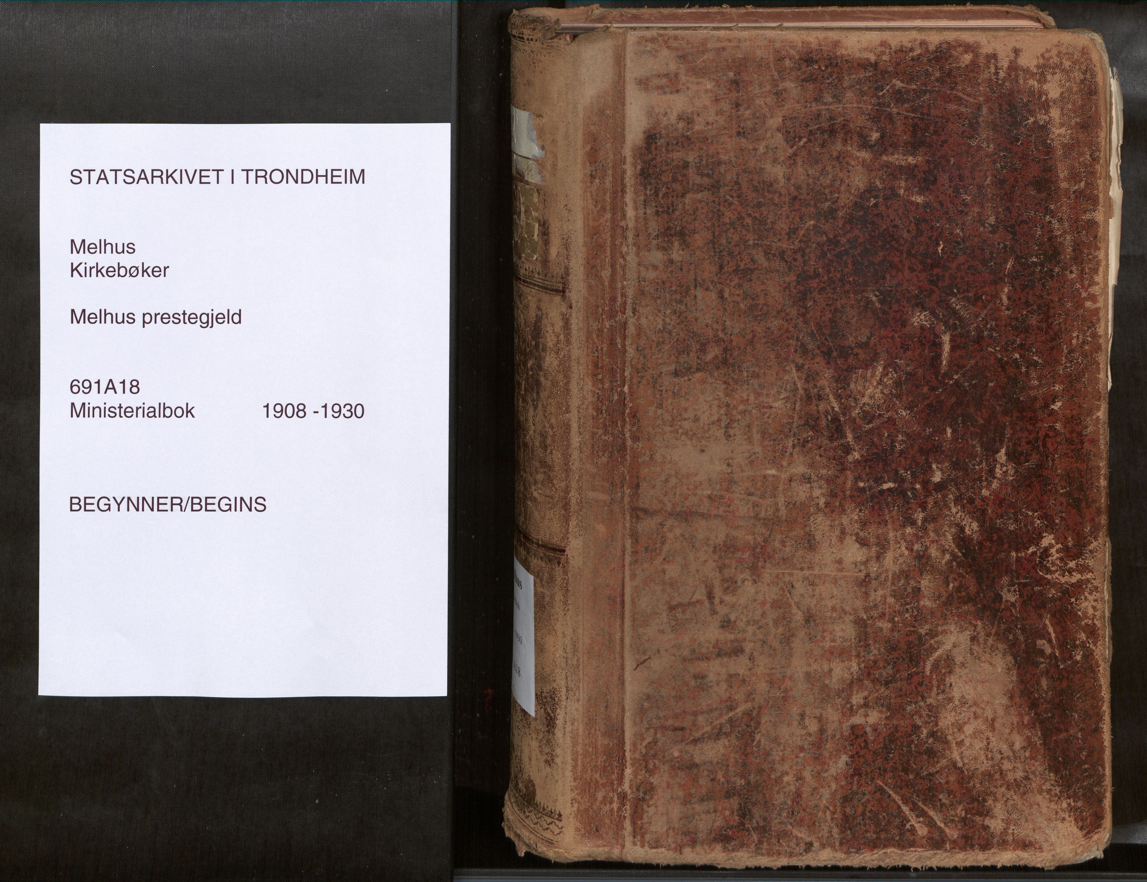 Ministerialprotokoller, klokkerbøker og fødselsregistre - Sør-Trøndelag, SAT/A-1456/691/L1085b: Parish register (official) no. 691A18, 1908-1930