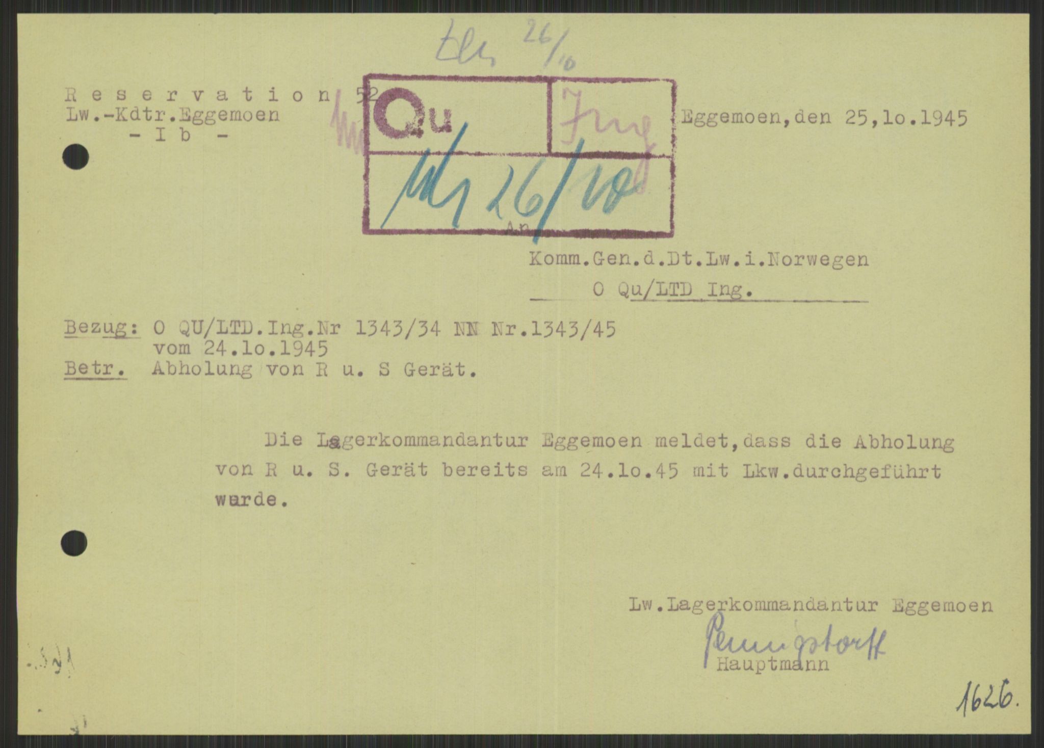 Deutscher Oberbefehlshaber Norwegen (DOBN), AV/RA-RAFA-2197/D/Di/L0066: AOK 20/WBN-DOBN Luftwaffe/Komm G. d.Dt.Lw. in Norwegen, 1945, p. 797