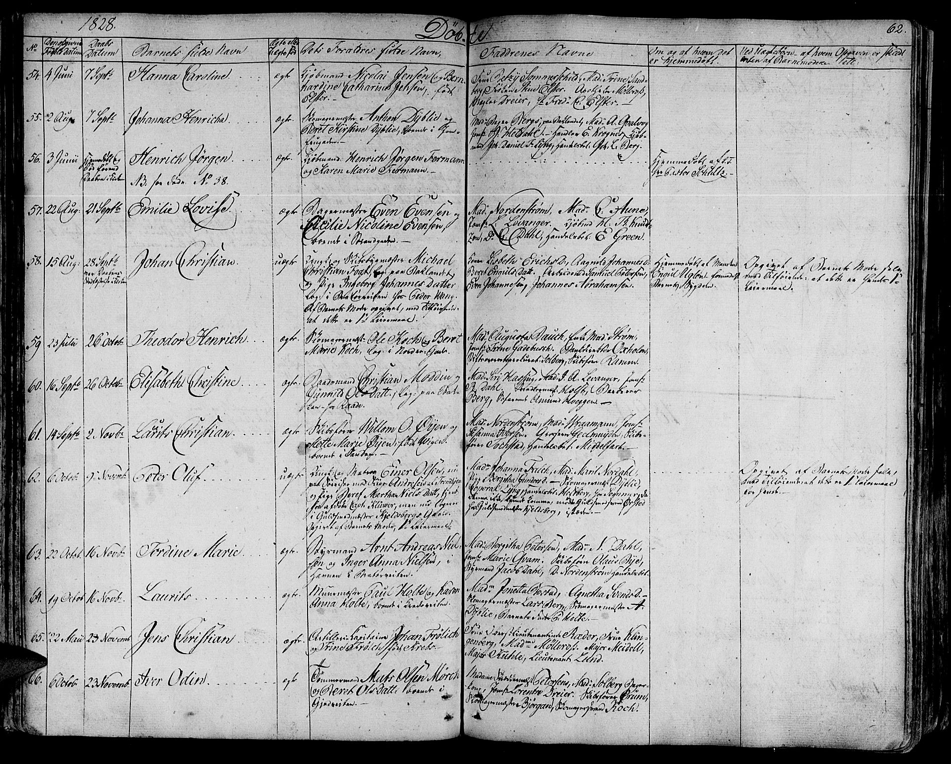 Ministerialprotokoller, klokkerbøker og fødselsregistre - Sør-Trøndelag, SAT/A-1456/602/L0108: Parish register (official) no. 602A06, 1821-1839, p. 62