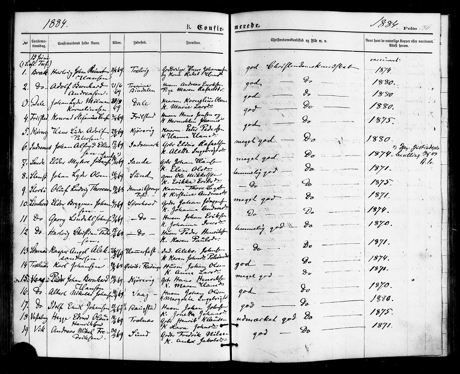 Ministerialprotokoller, klokkerbøker og fødselsregistre - Nordland, SAT/A-1459/812/L0177: Parish register (official) no. 812A06, 1875-1885, p. 146
