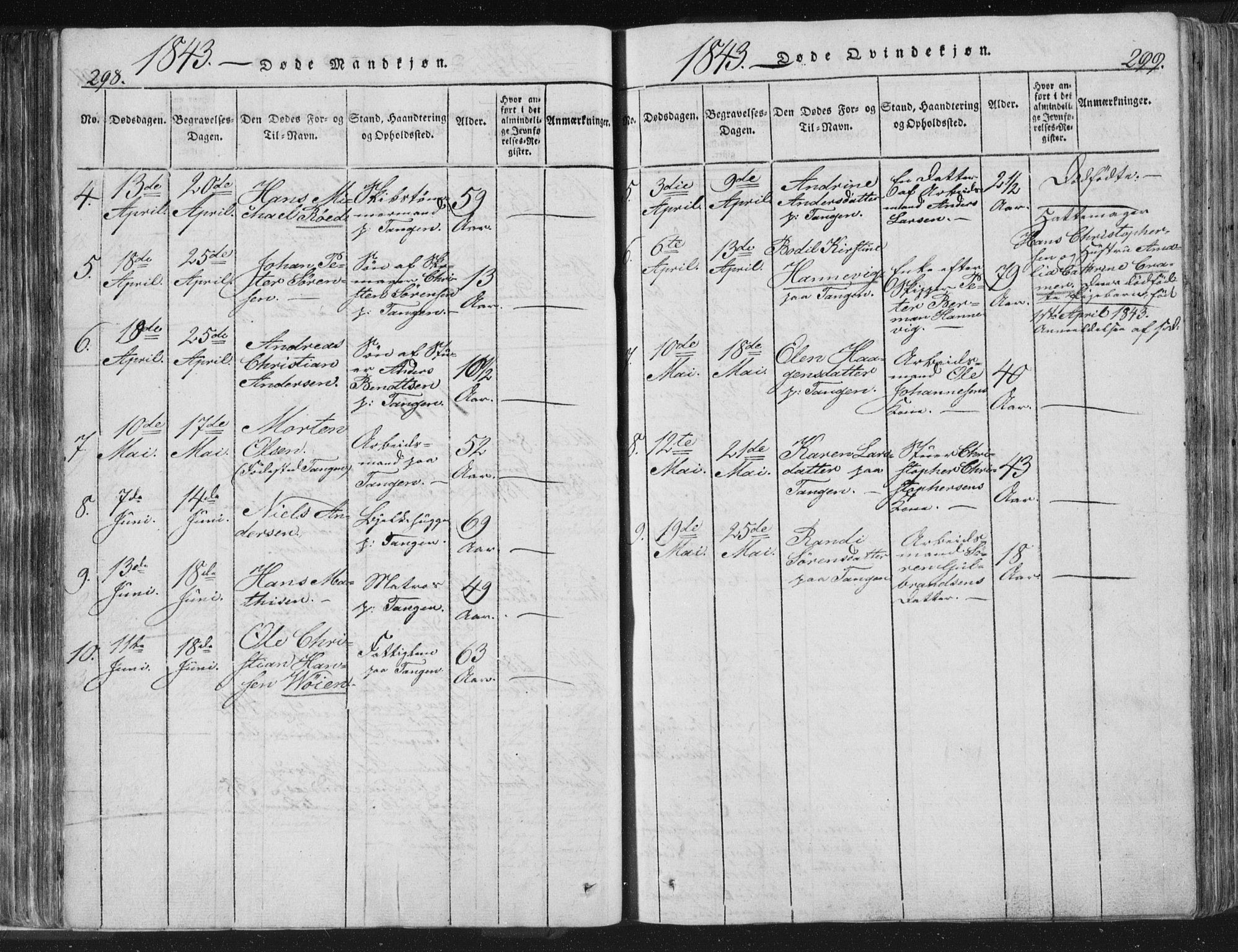 Strømsø kirkebøker, AV/SAKO-A-246/F/Fb/L0004: Parish register (official) no. II 4, 1814-1843, p. 298-299