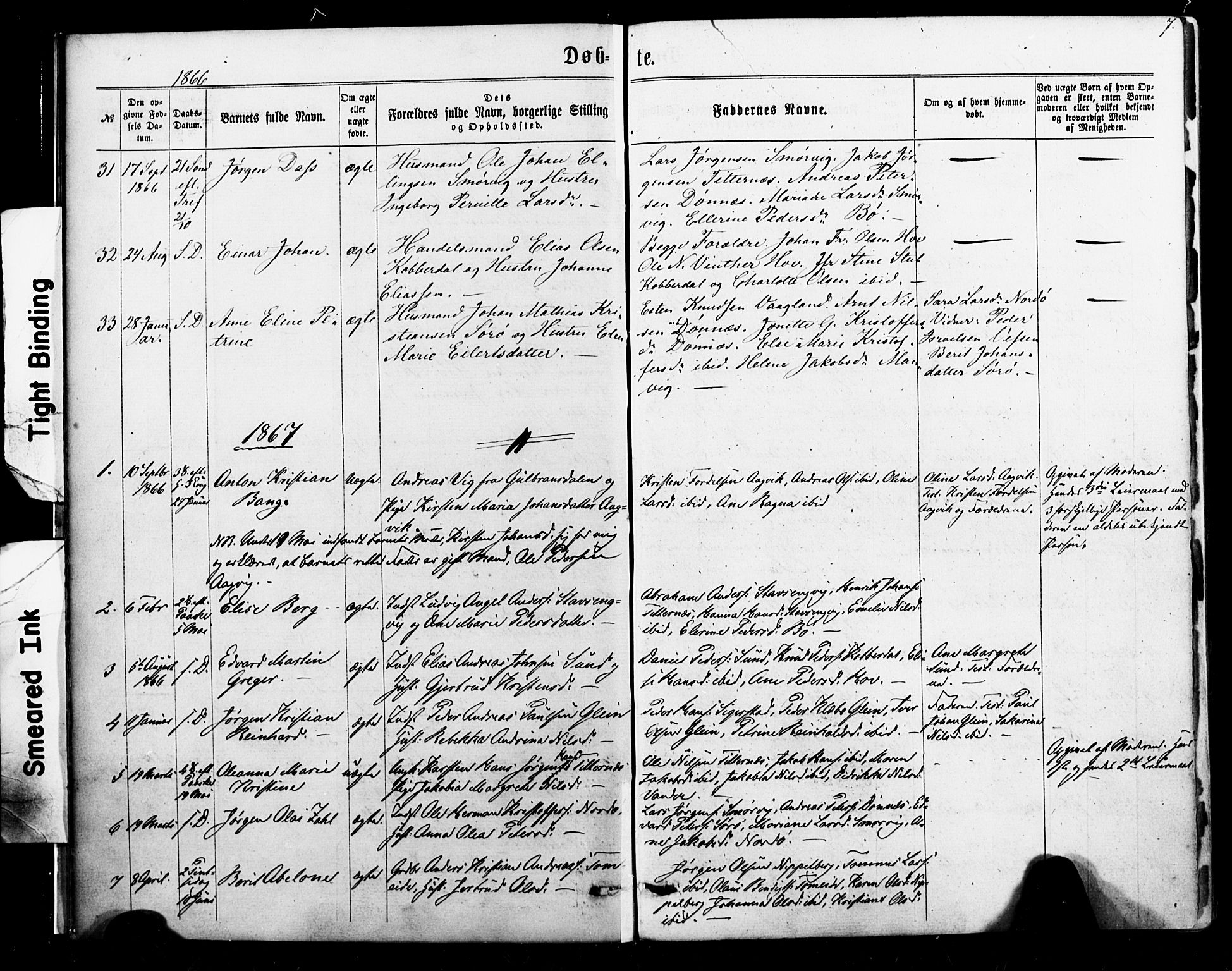 Ministerialprotokoller, klokkerbøker og fødselsregistre - Nordland, SAT/A-1459/835/L0524: Parish register (official) no. 835A02, 1865-1880, p. 7