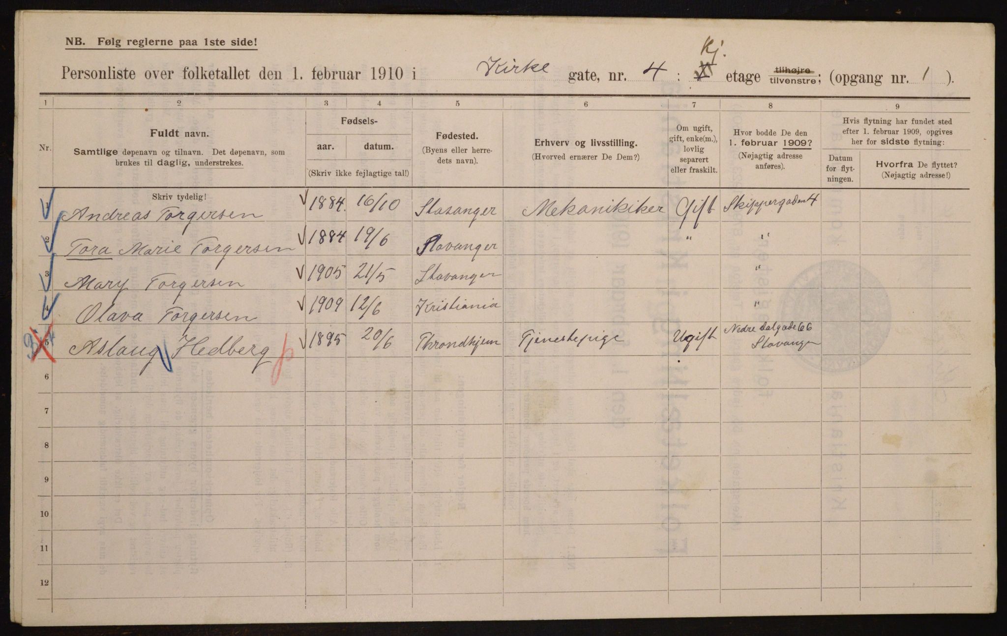 OBA, Municipal Census 1910 for Kristiania, 1910, p. 48221