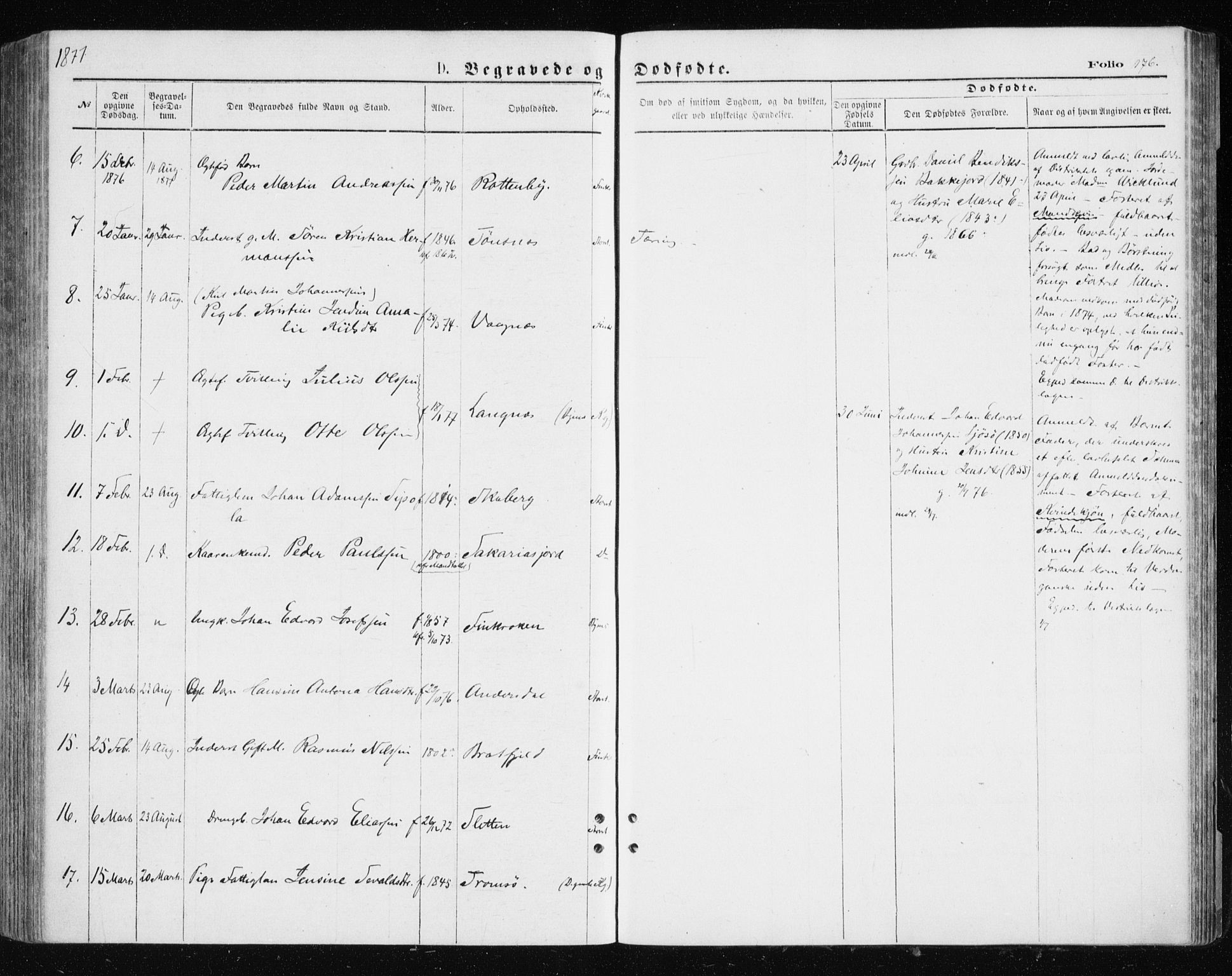 Tromsøysund sokneprestkontor, SATØ/S-1304/G/Ga/L0003kirke: Parish register (official) no. 3, 1875-1880, p. 176