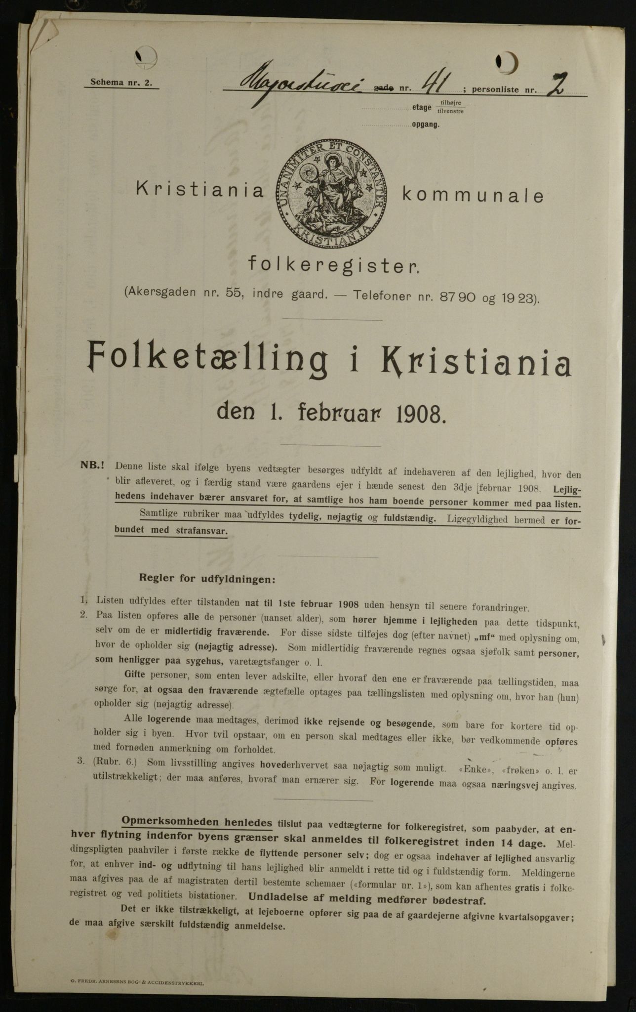 OBA, Municipal Census 1908 for Kristiania, 1908, p. 53750