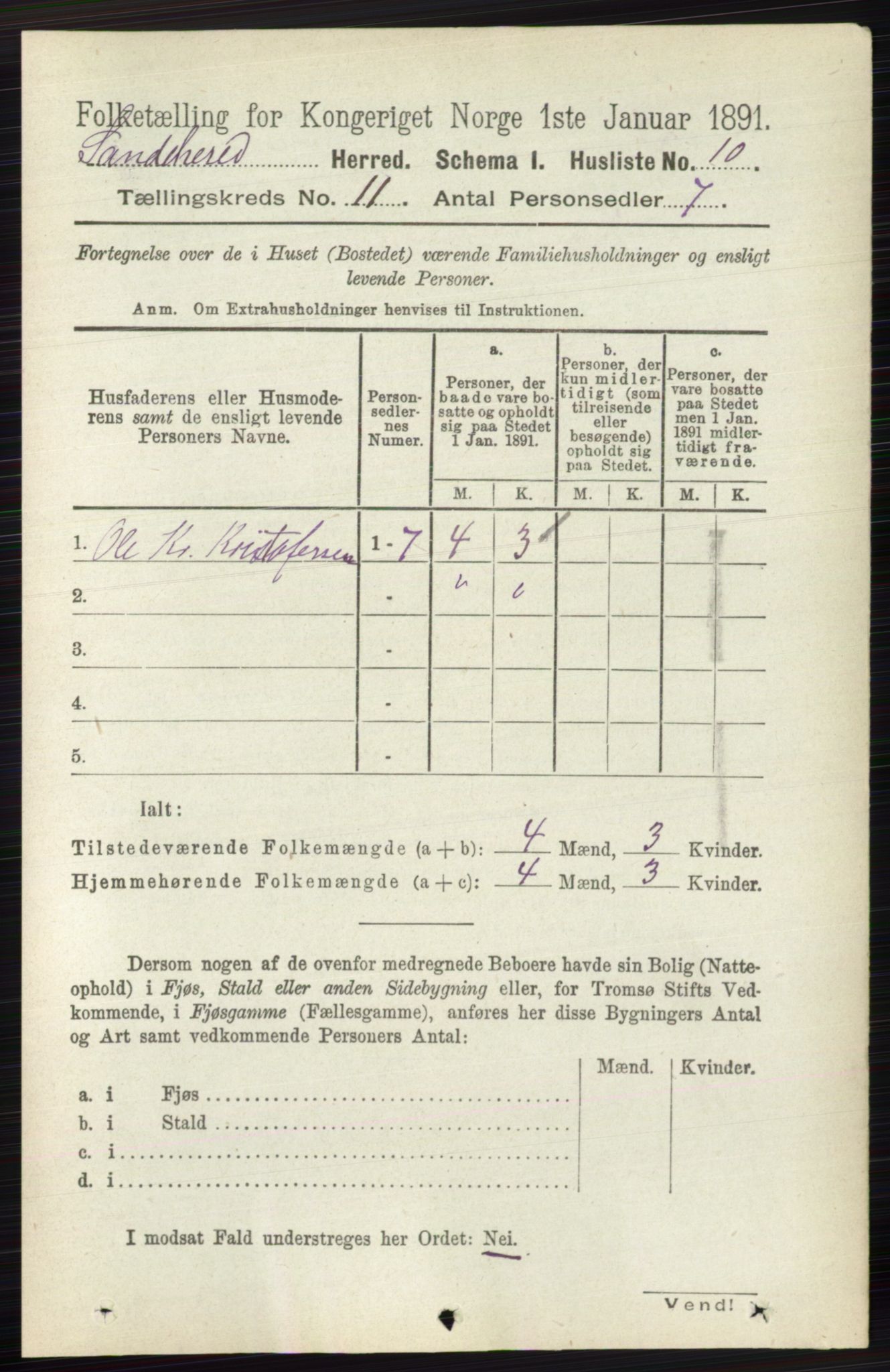 RA, 1891 census for 0724 Sandeherred, 1891, p. 6621