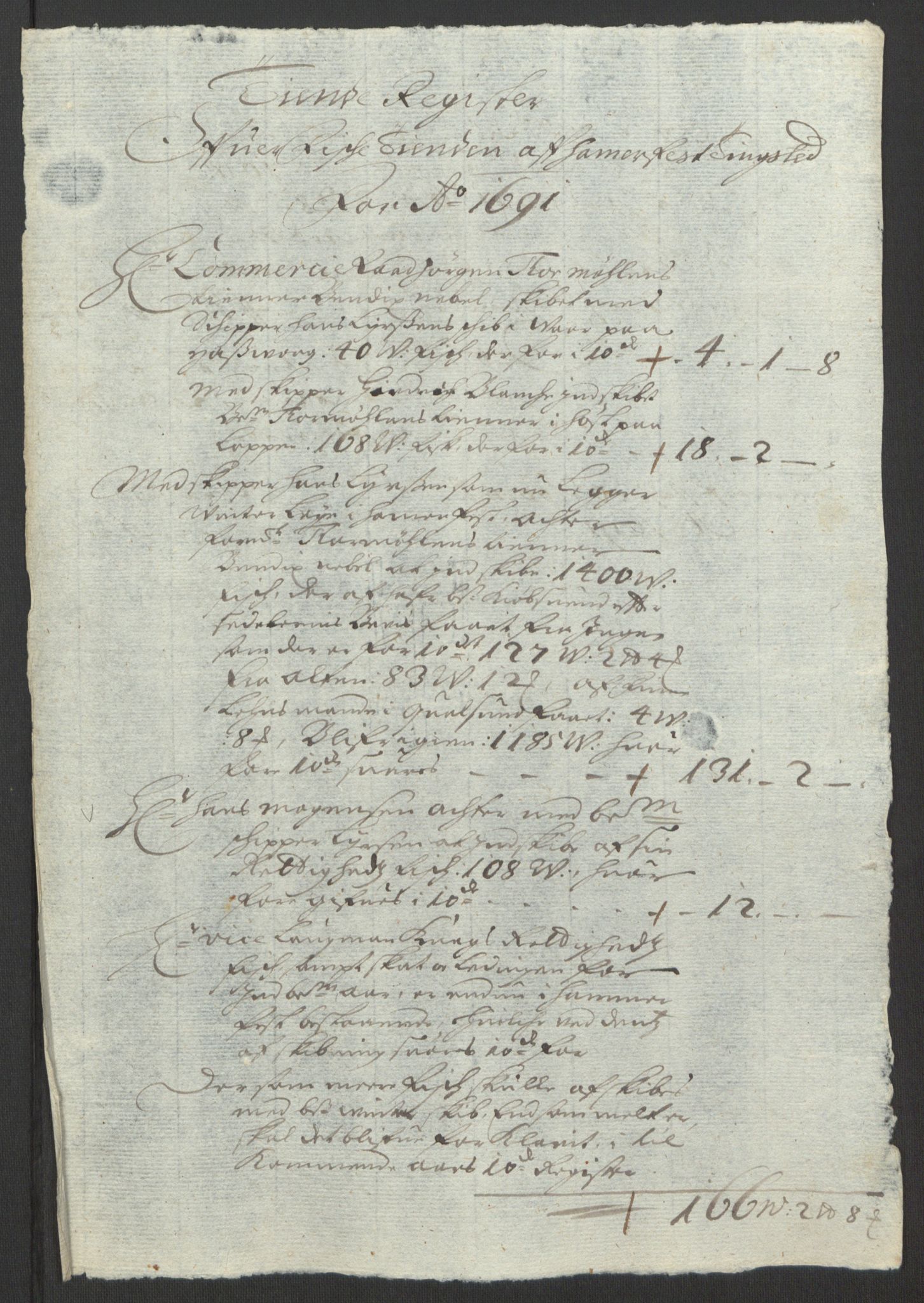 Rentekammeret inntil 1814, Reviderte regnskaper, Fogderegnskap, AV/RA-EA-4092/R69/L4851: Fogderegnskap Finnmark/Vardøhus, 1691-1700, p. 66