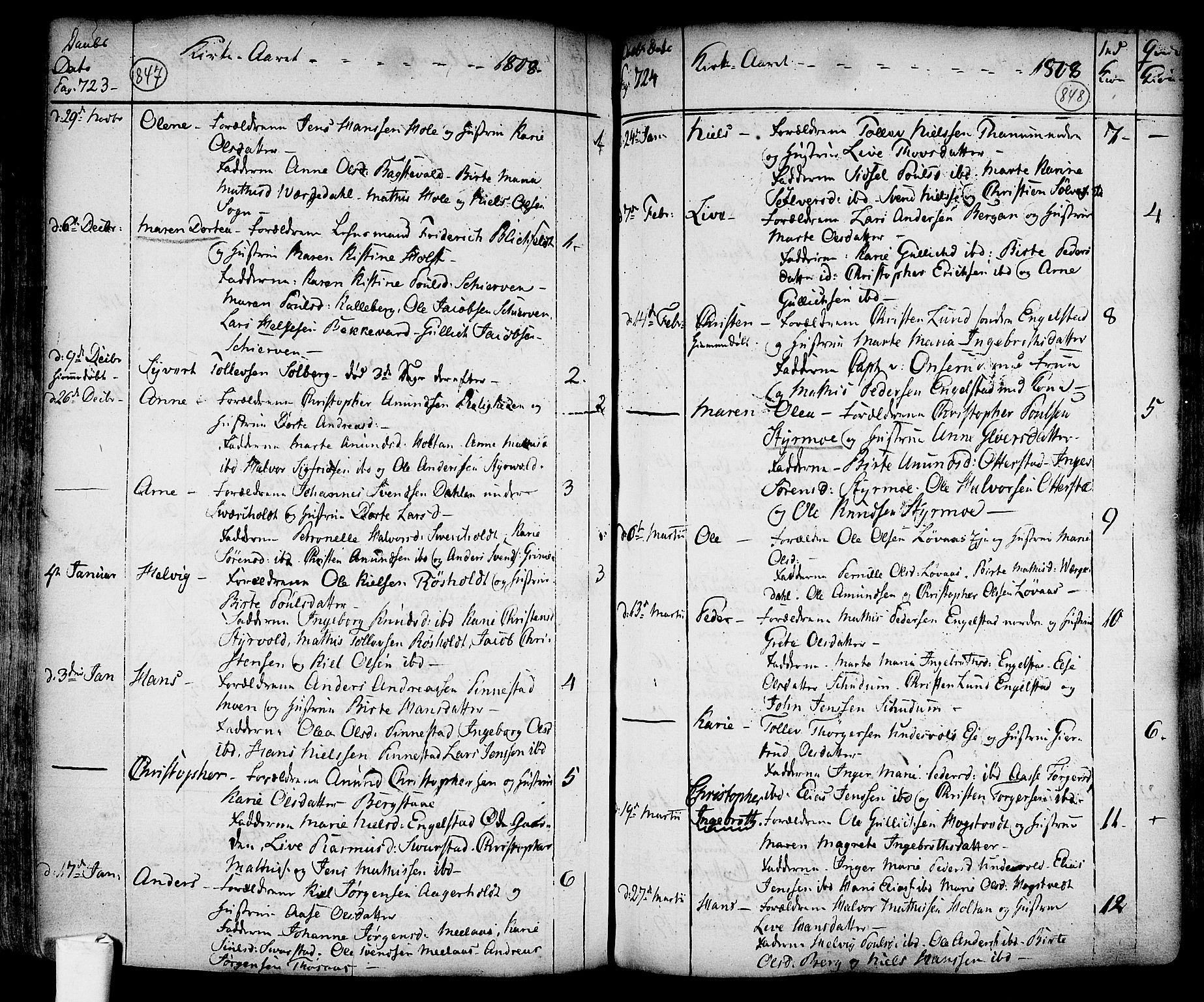 Lardal kirkebøker, AV/SAKO-A-350/F/Fa/L0003: Parish register (official) no. I 3, 1733-1815, p. 847-848