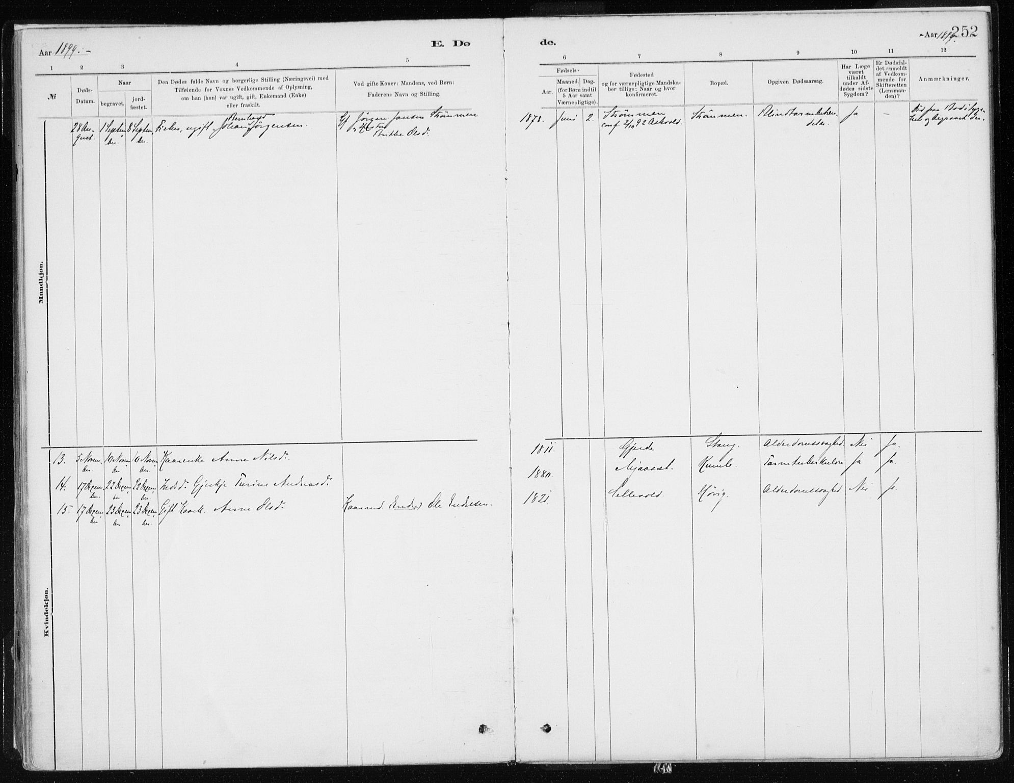 Askvoll sokneprestembete, SAB/A-79501/H/Haa/Haab/L0002: Parish register (official) no. B 2, 1879-1909, p. 252