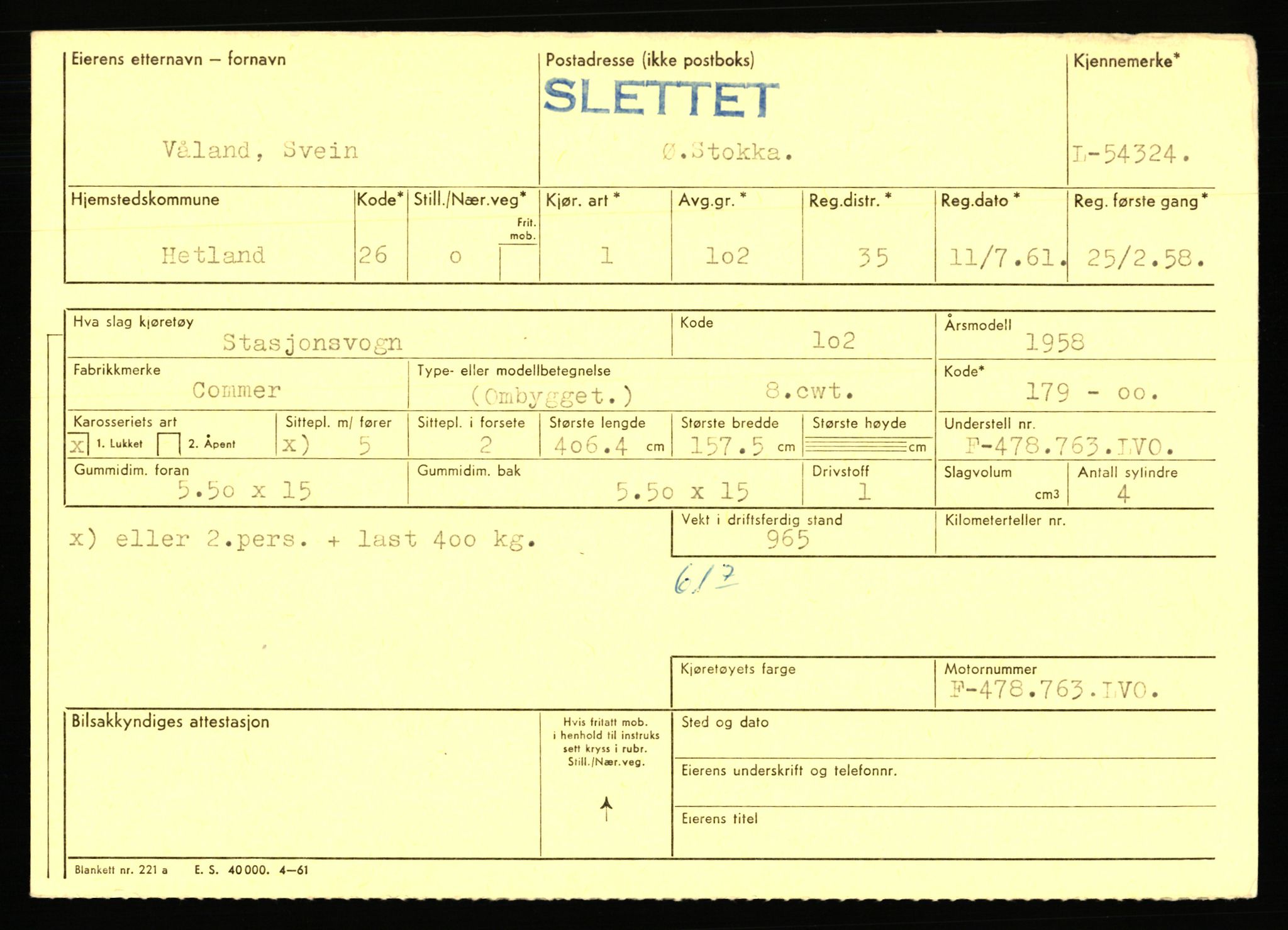 Stavanger trafikkstasjon, AV/SAST-A-101942/0/F/L0054: L-54200 - L-55699, 1930-1971, p. 267