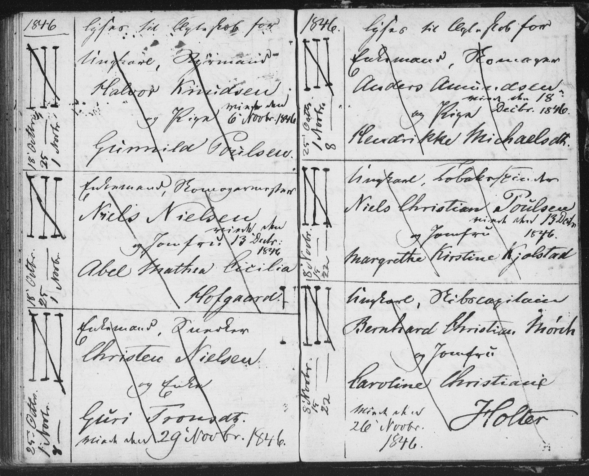 Bragernes kirkebøker, AV/SAKO-A-6/H/Ha/L0002: Banns register no. 2, 1832-1846